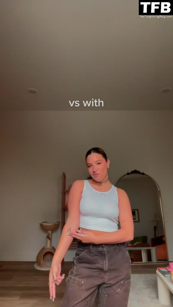Mackenzie Ziegler Shows Off Her Pokies in a White Tank Top (6 Pics + Video)