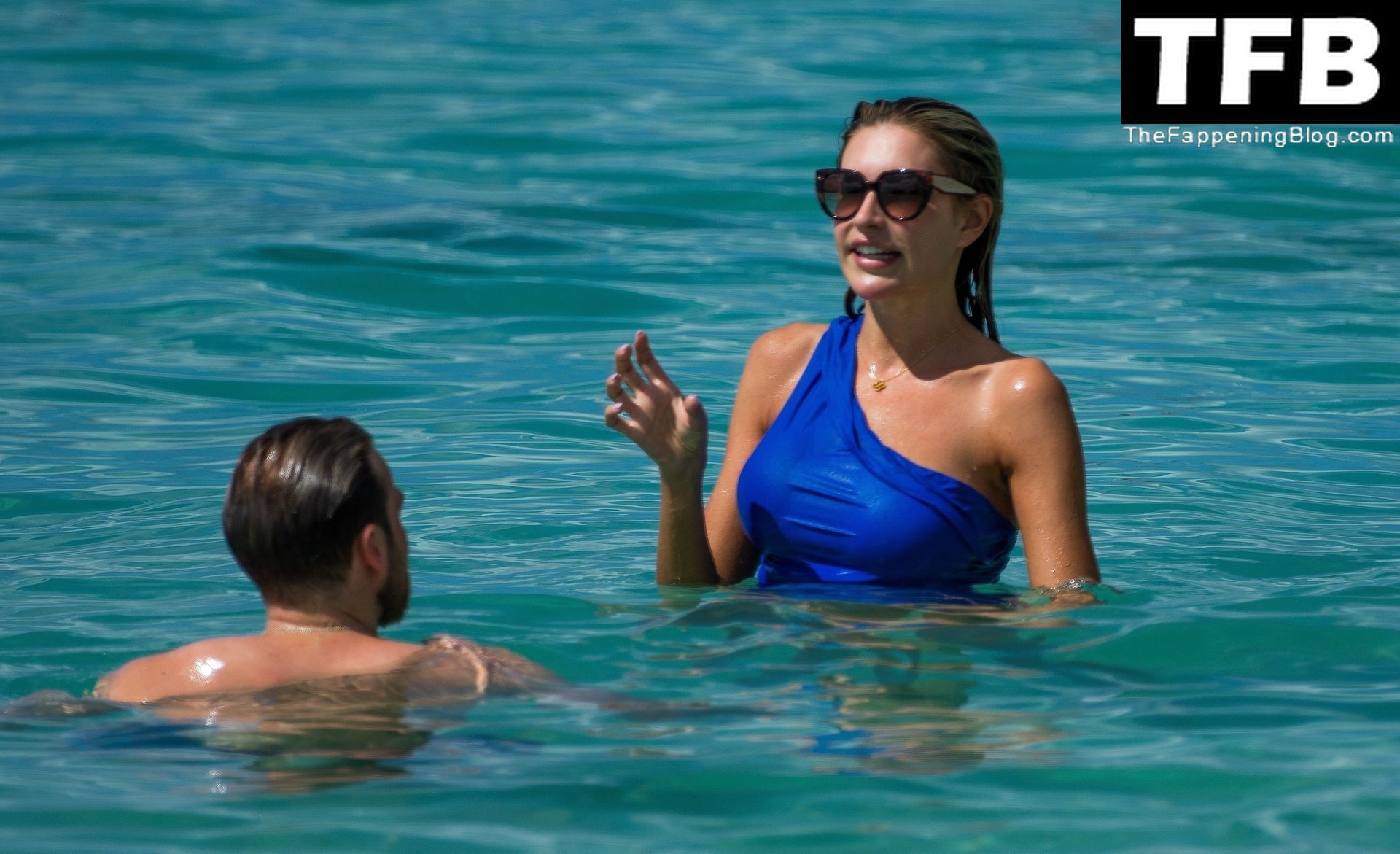 Zara McDermott Turns a Few Heads Wearing Her Striking Blue Swimsuit on the Beach in Barbados (65 Photos)