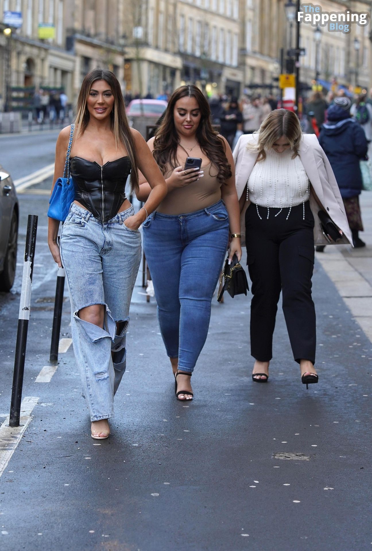 Chloe Ferry Spills Out of Leather Corset While Out for Day Drinks in Newcastle (17 Photos)