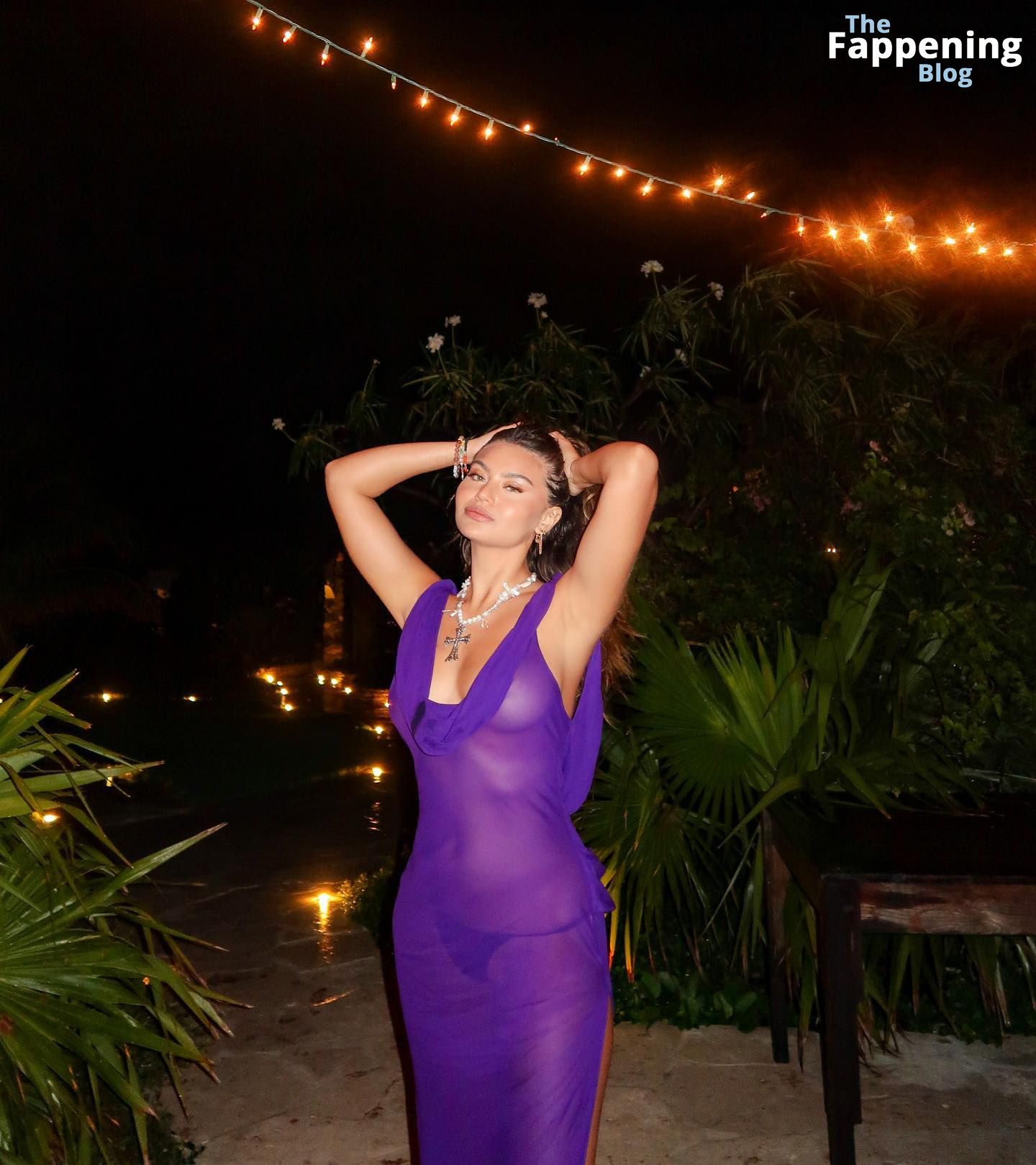 Sofia Jamora Displays Her Curves Posing in a Sheer Dress (14 Photos)