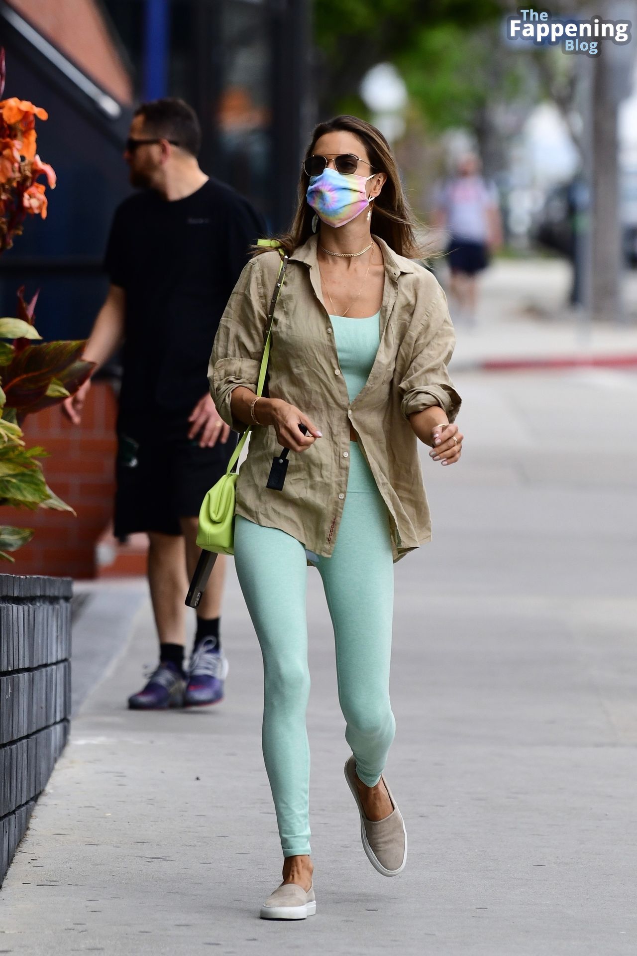 Alessandra Ambrosio Casually Layers a Button Up Shirt Over Her Workout Outfit in LA (45 Photos)