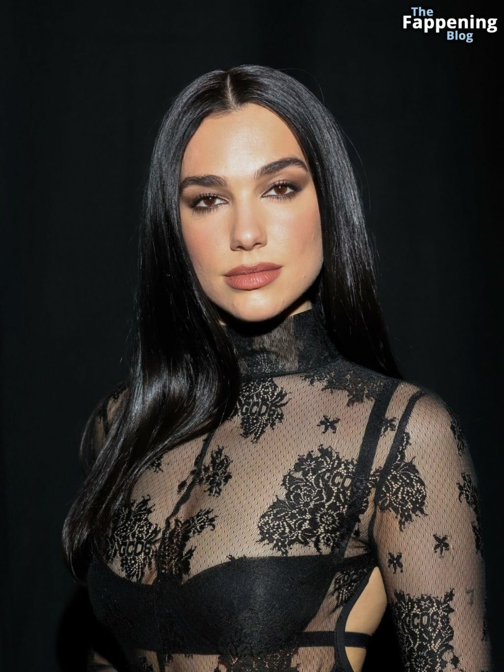 Dua Lipa Shows Off Her Sultry Style In A Black Sheer Lace Dress At The Gcds Show In Milan 28 