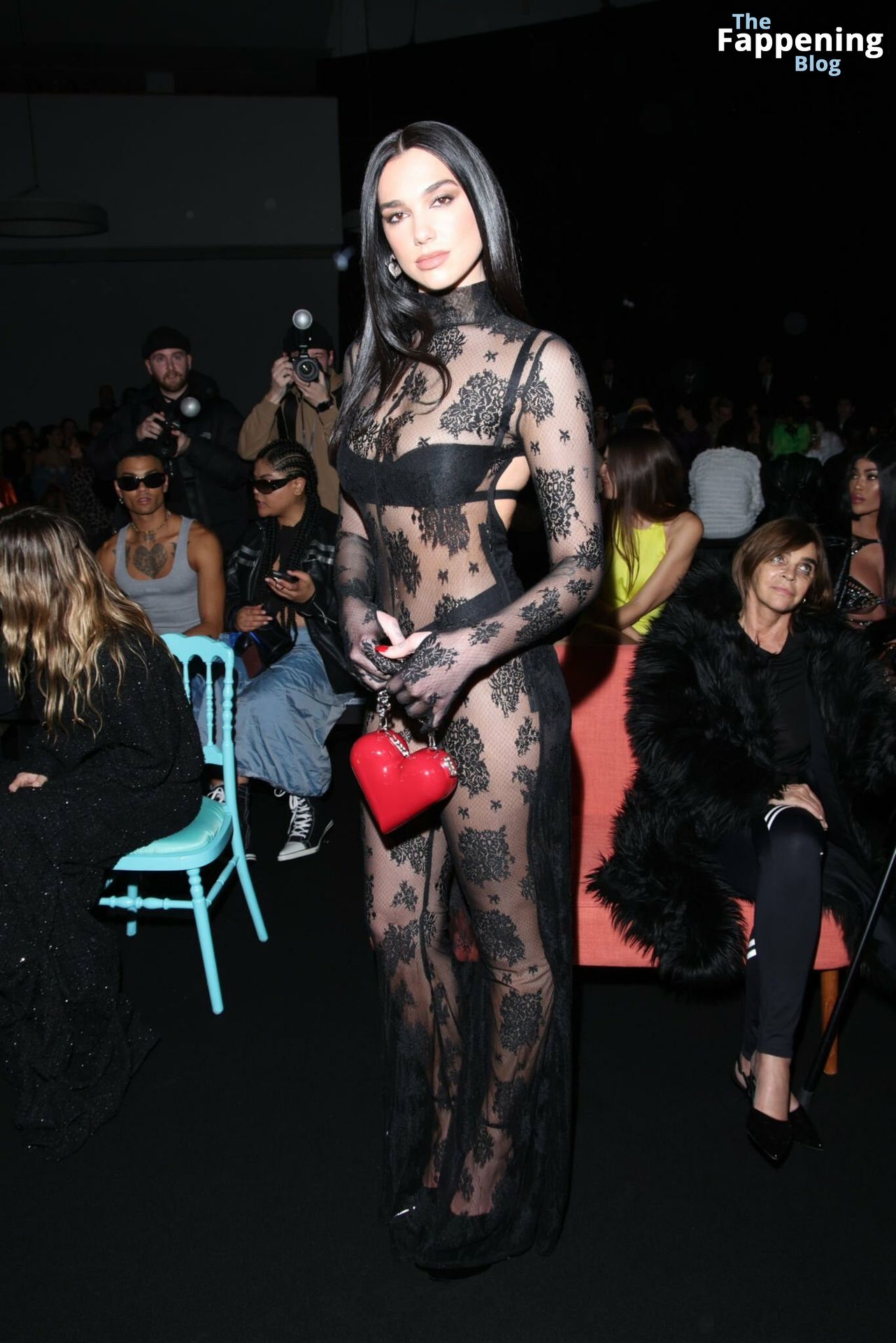 Dua Lipa Shows Off Her Sultry Style in a Black Sheer Lace Dress at the GCDS Show in Milan (28 Photos)