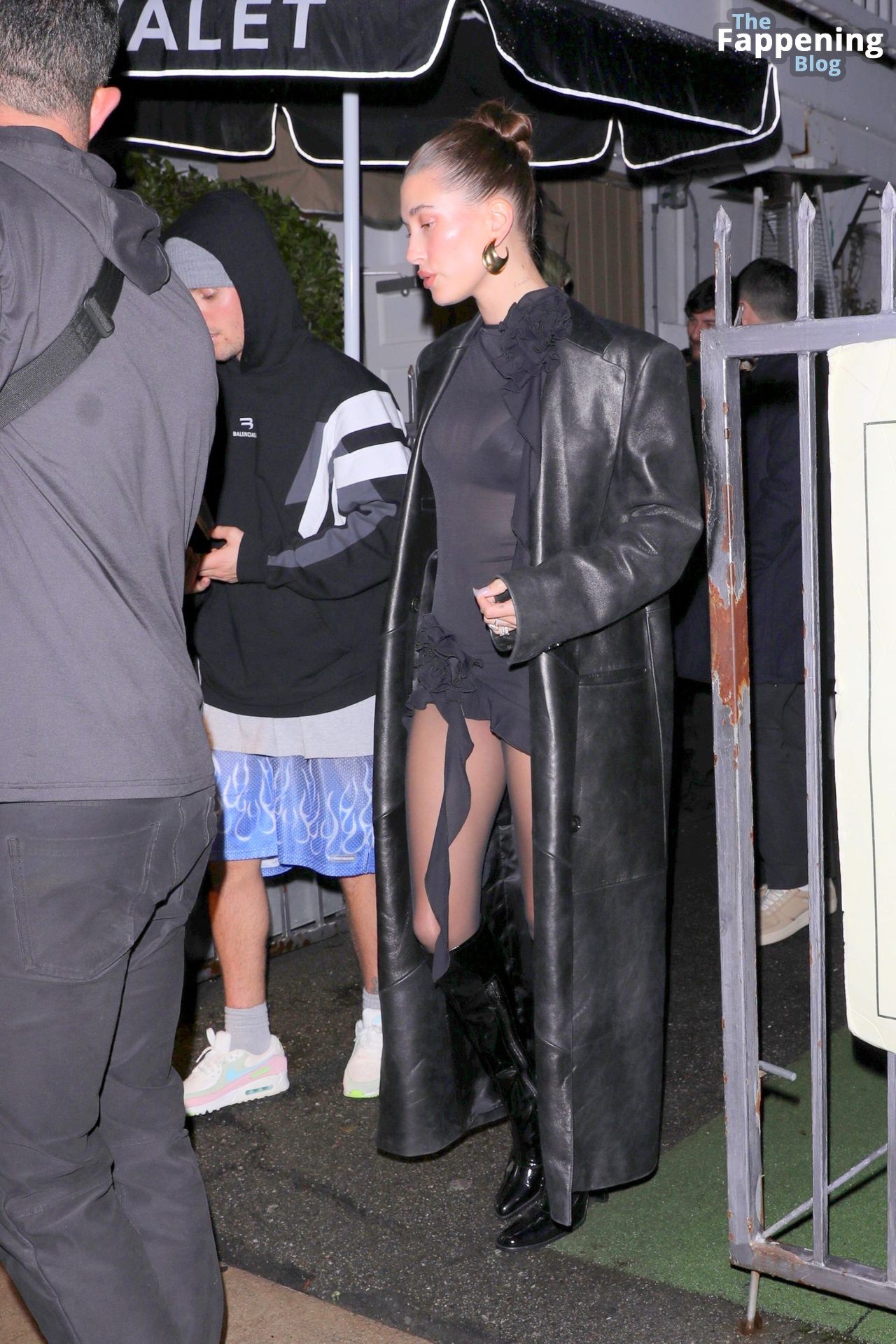 Hailey Bieber Displays Her Sexy Bogy in a See-Through Black Backless Minidress at Giorgio Baldi in Santa Monica (16 Photos)