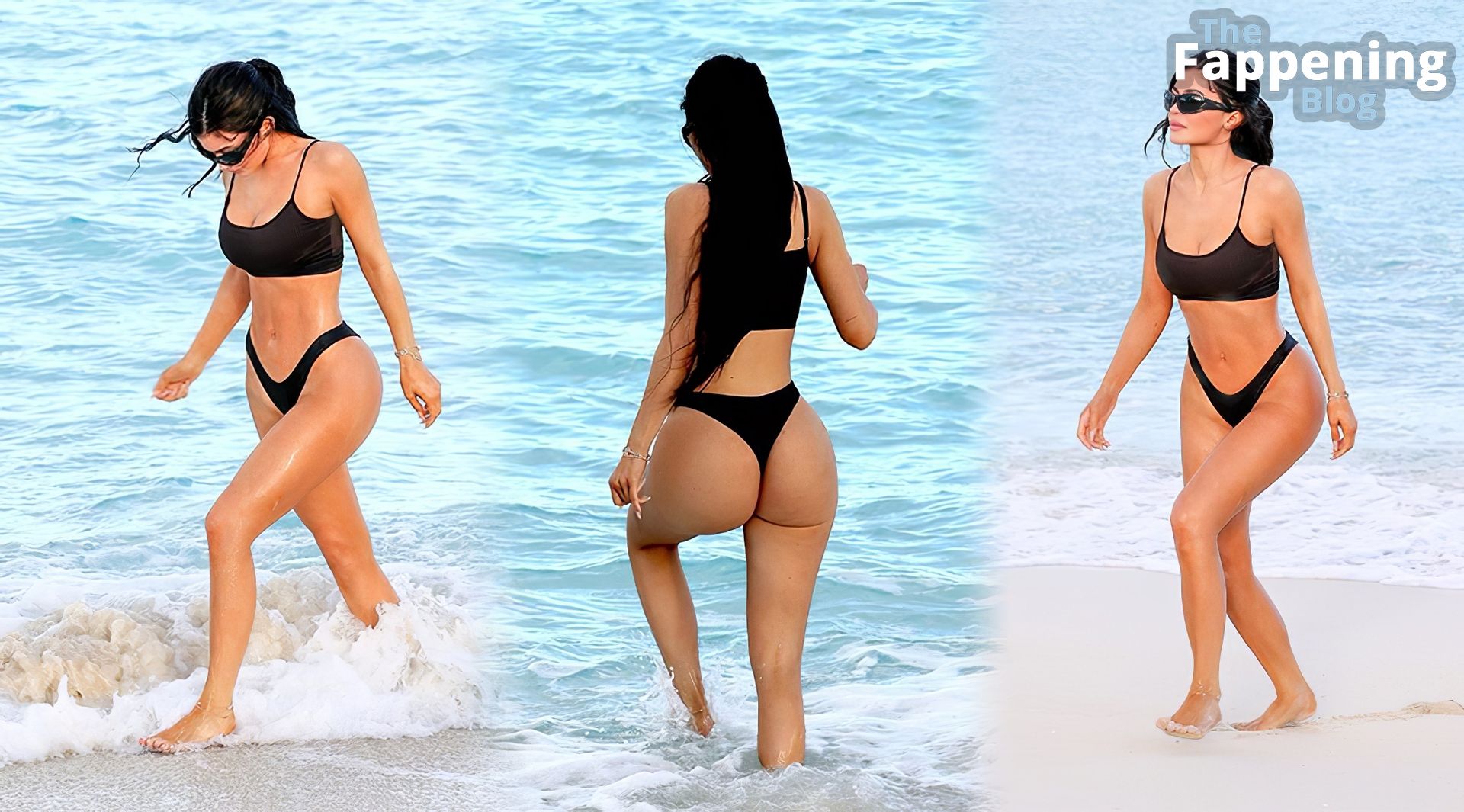 Kylie Jenner Displays Her Curves in a Black Bikini in Turks and Caicos (31 Photos)