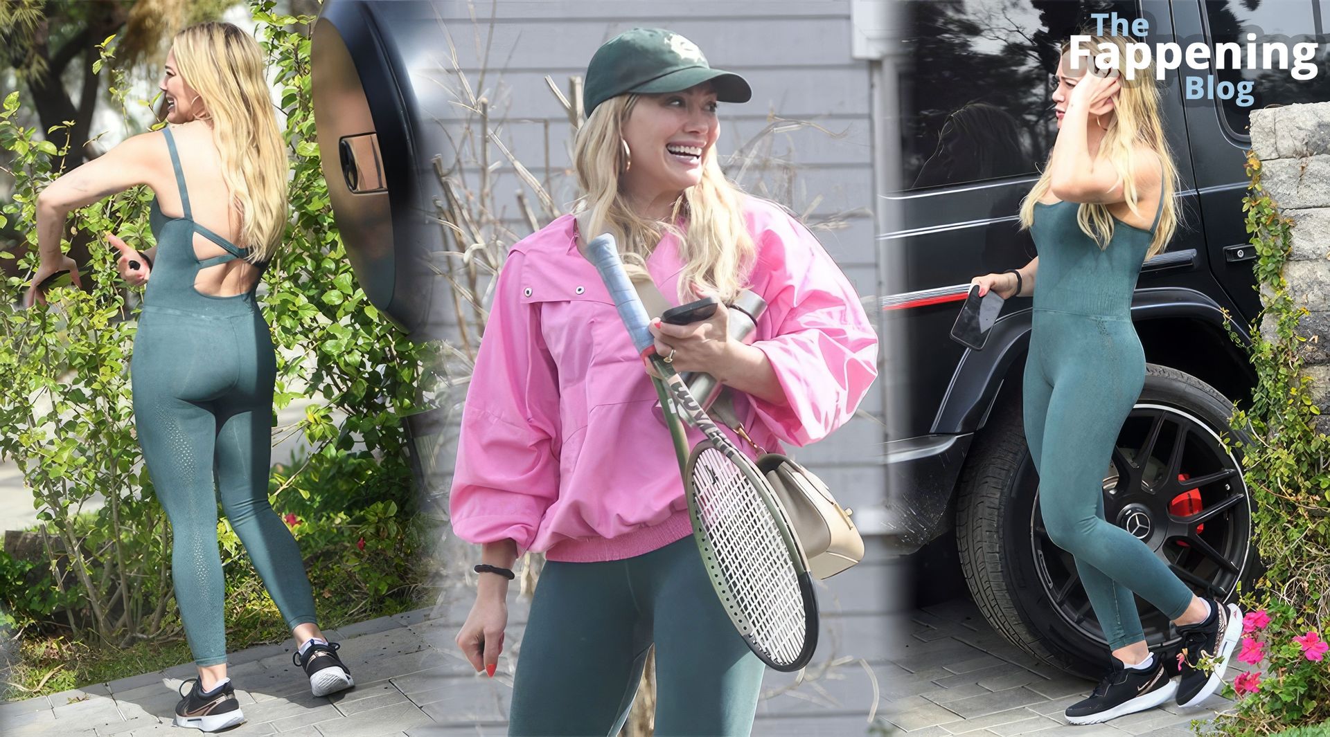 Hilary Duff Wears a Green Jumpsuit for a Game of Tennis in LA (11 Photos)