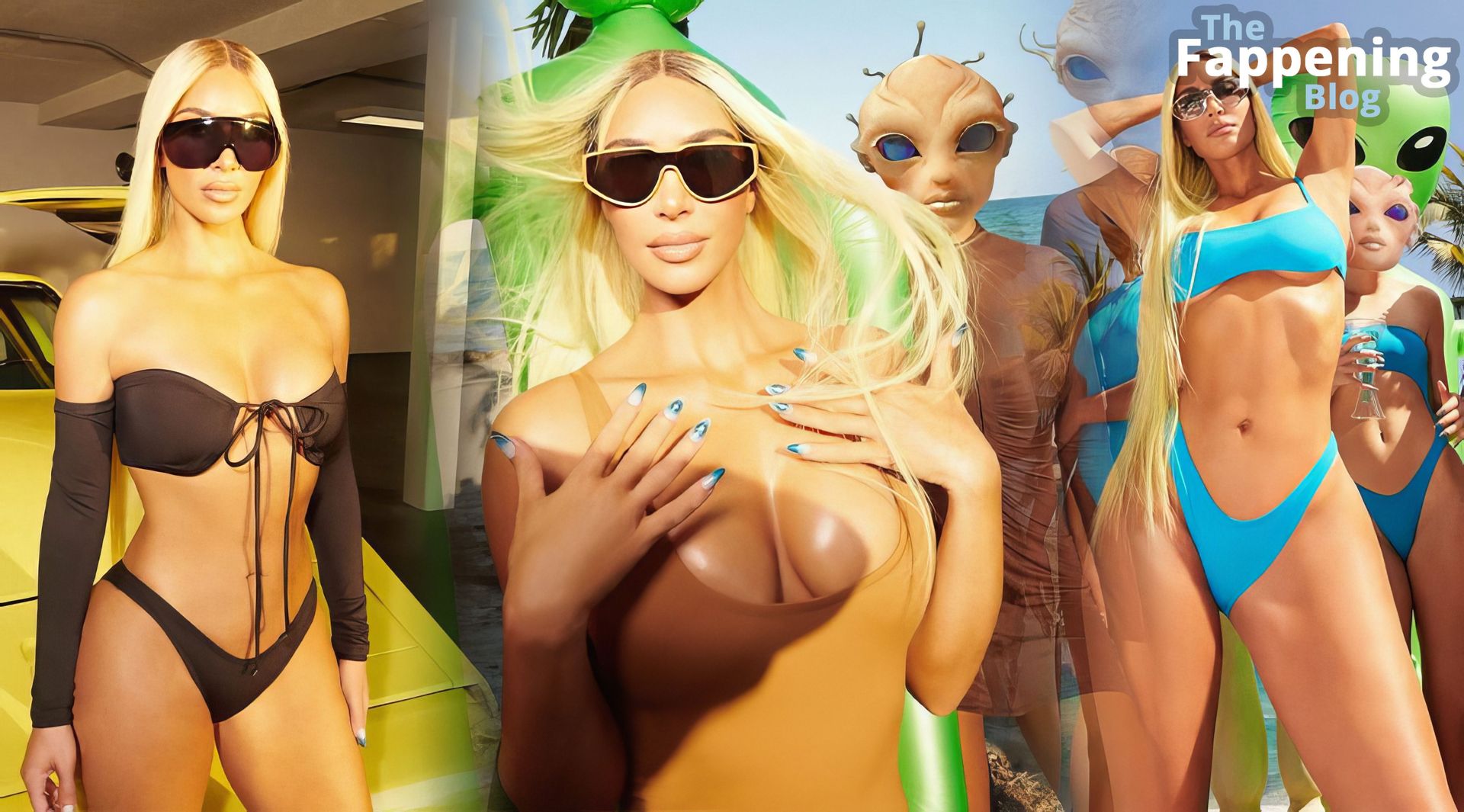 Kim Kardashian Poses in Bikinis for Her SKIMS Swim Campaign (14 Photos)