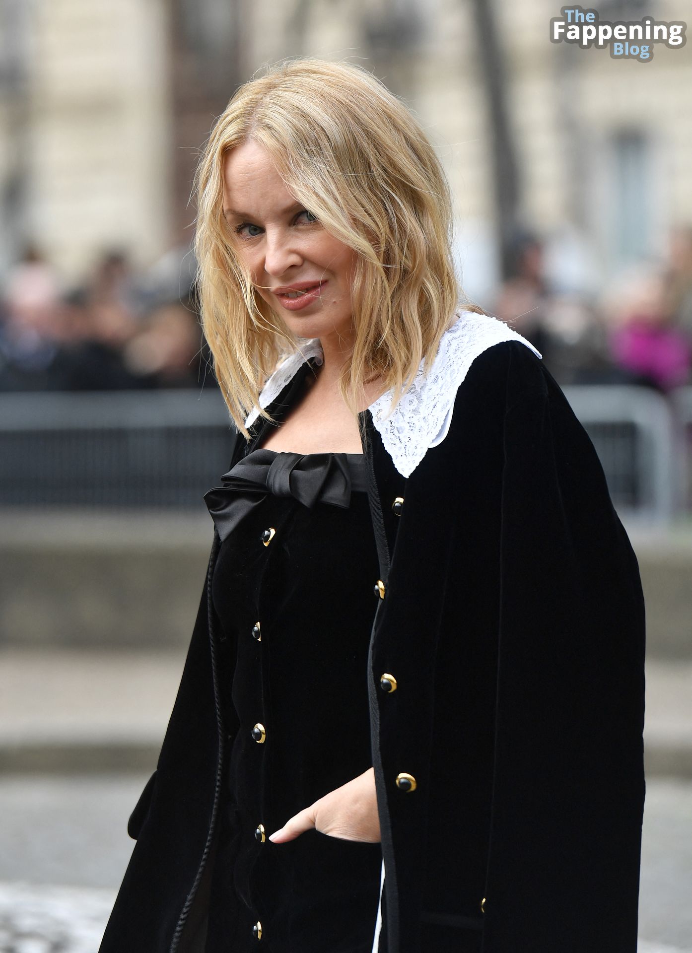 Kylie Minogue Looks Sexy in Black Pantyhose at the Miu Miu Show in Paris (90 Photos)