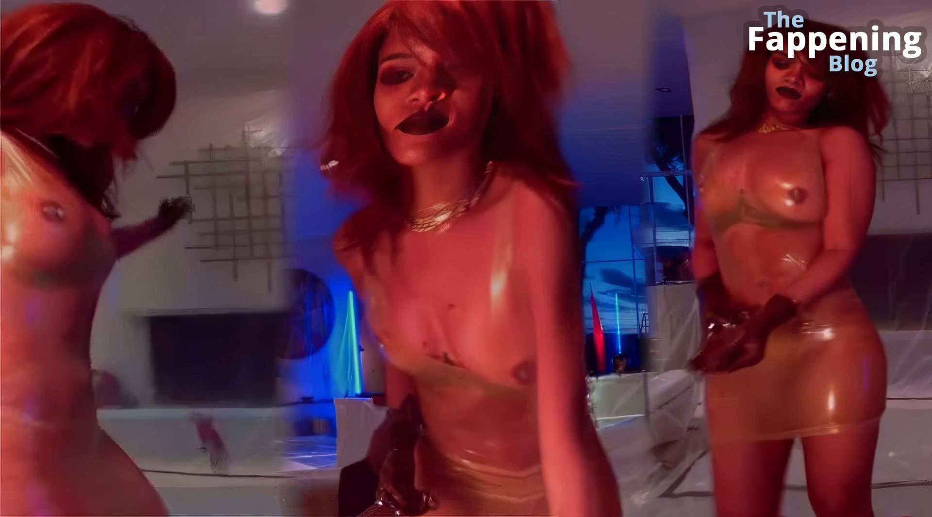 Rihanna Flashes Her Nude Tits (7 Pics + Video)