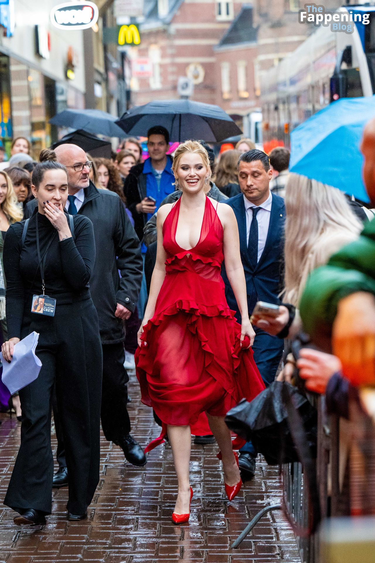 Virginia Gardner Looks Hot in a Red Dress at the Premiere of “Beautiful Disaster” in Amsterdam (56 Photos)