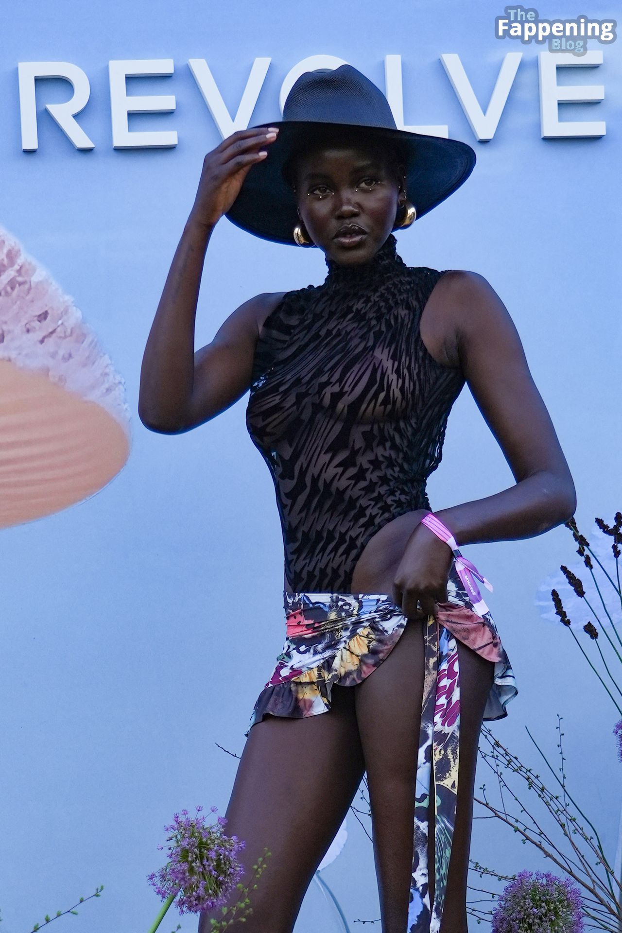 Adut Akech Displays Her Sexy Tits &amp; Legs at the Revolve Festival at Coachella (16 Photos)