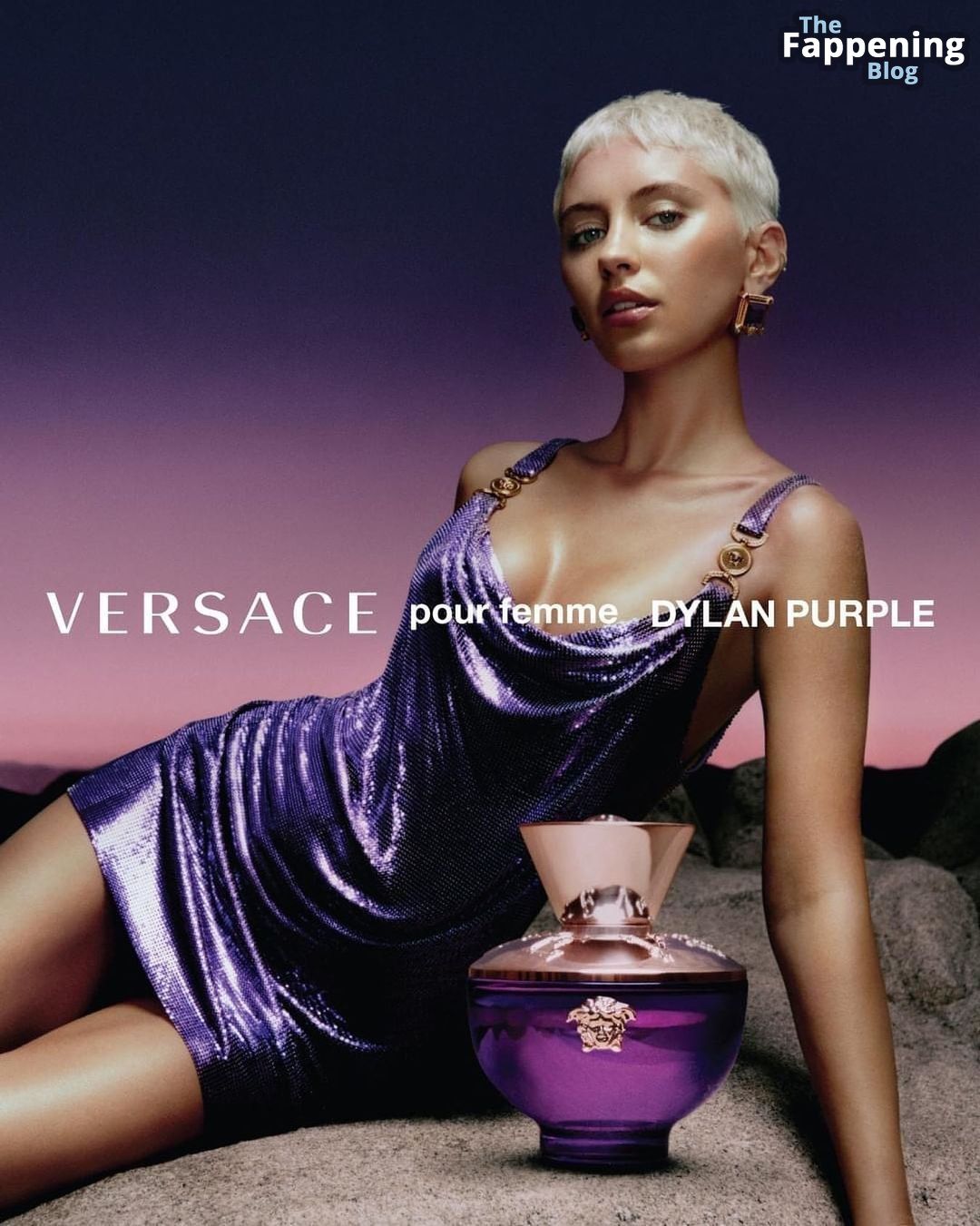 Iris Law Looks Sexy in a Hot Versace Dylan Purple Shoot (5 Photos + Video)