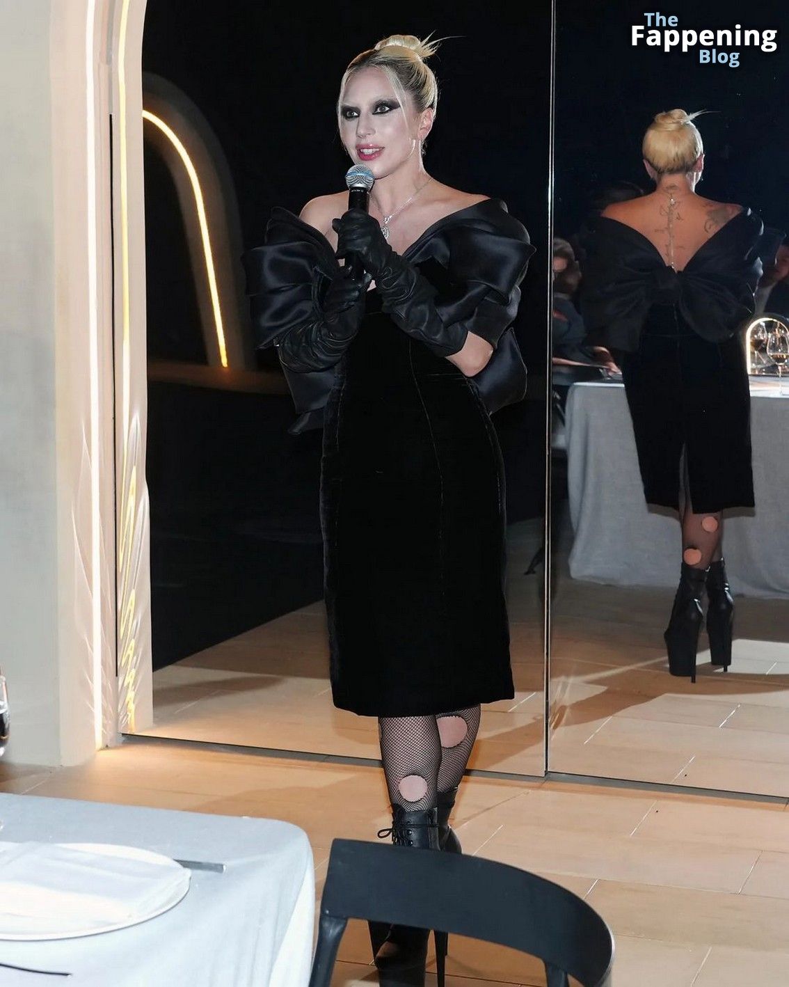 Lady Gaga Shows Off Nice Cleavage at the Dom Pérignon Party (9 Photos)