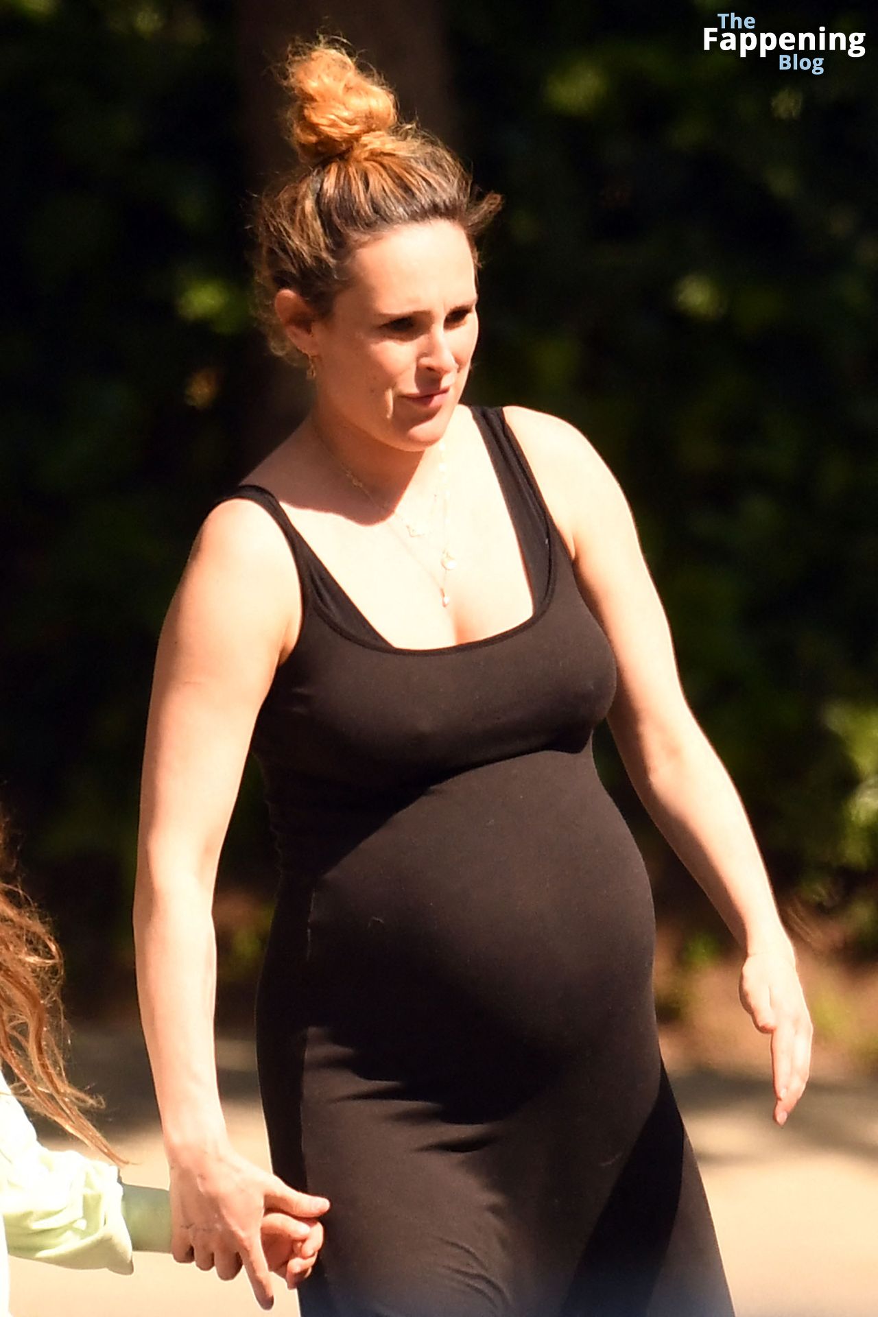 Rumer Willis Shows Off Her Huge Baby Bump in a Tight Black Maxi Dress (10 Photos)