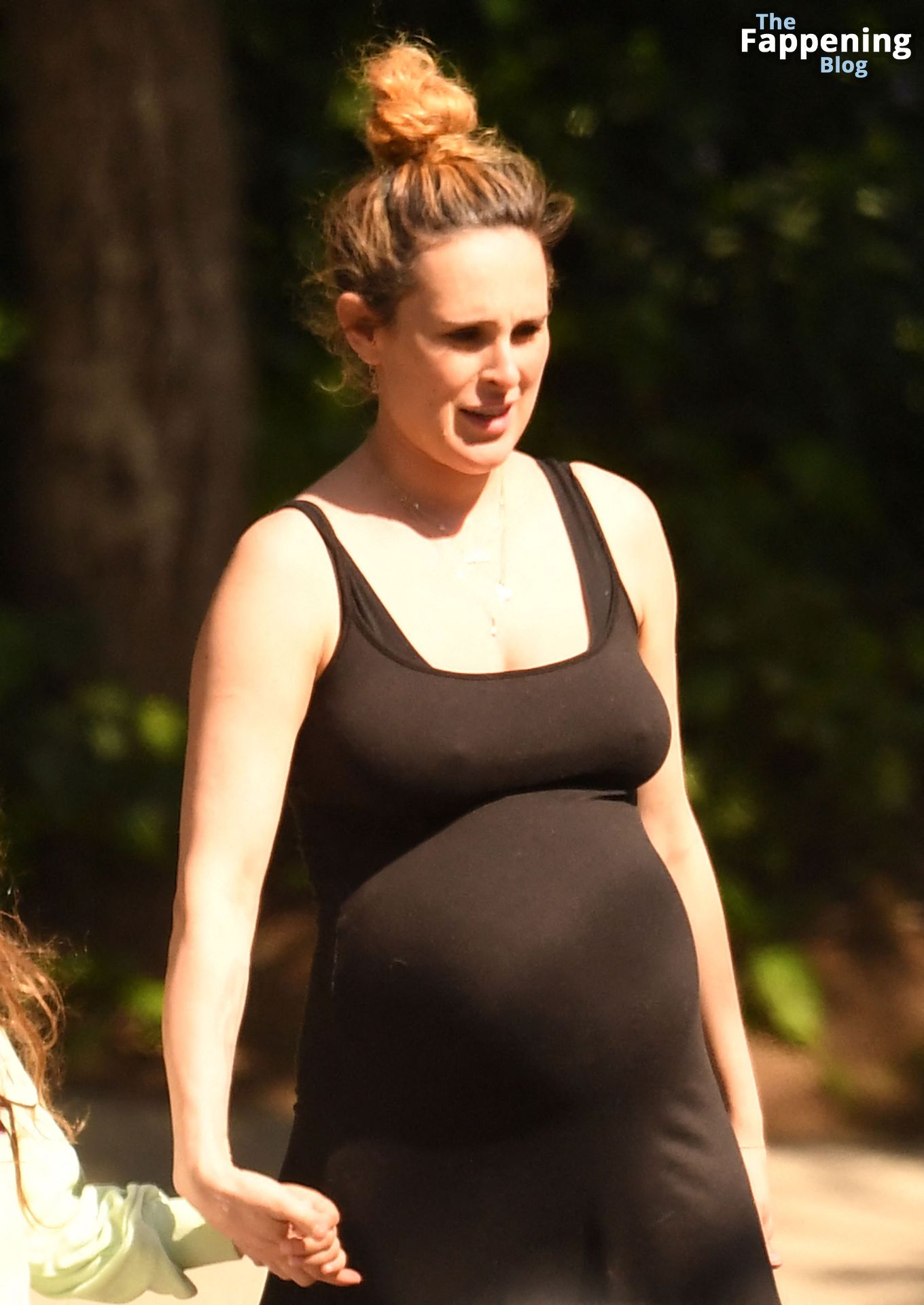 Rumer Willis Shows Off Her Huge Baby Bump in a Tight Black Maxi Dress (10 Photos)