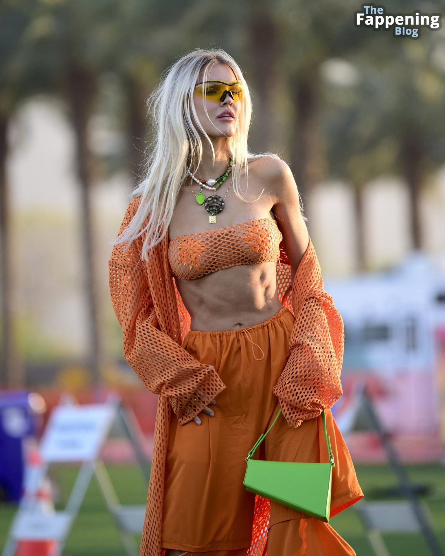 Joy Corrigan Flaunts Her Sexy Tits with Pasties at the Coachella Festival in Indio (25 Photos)