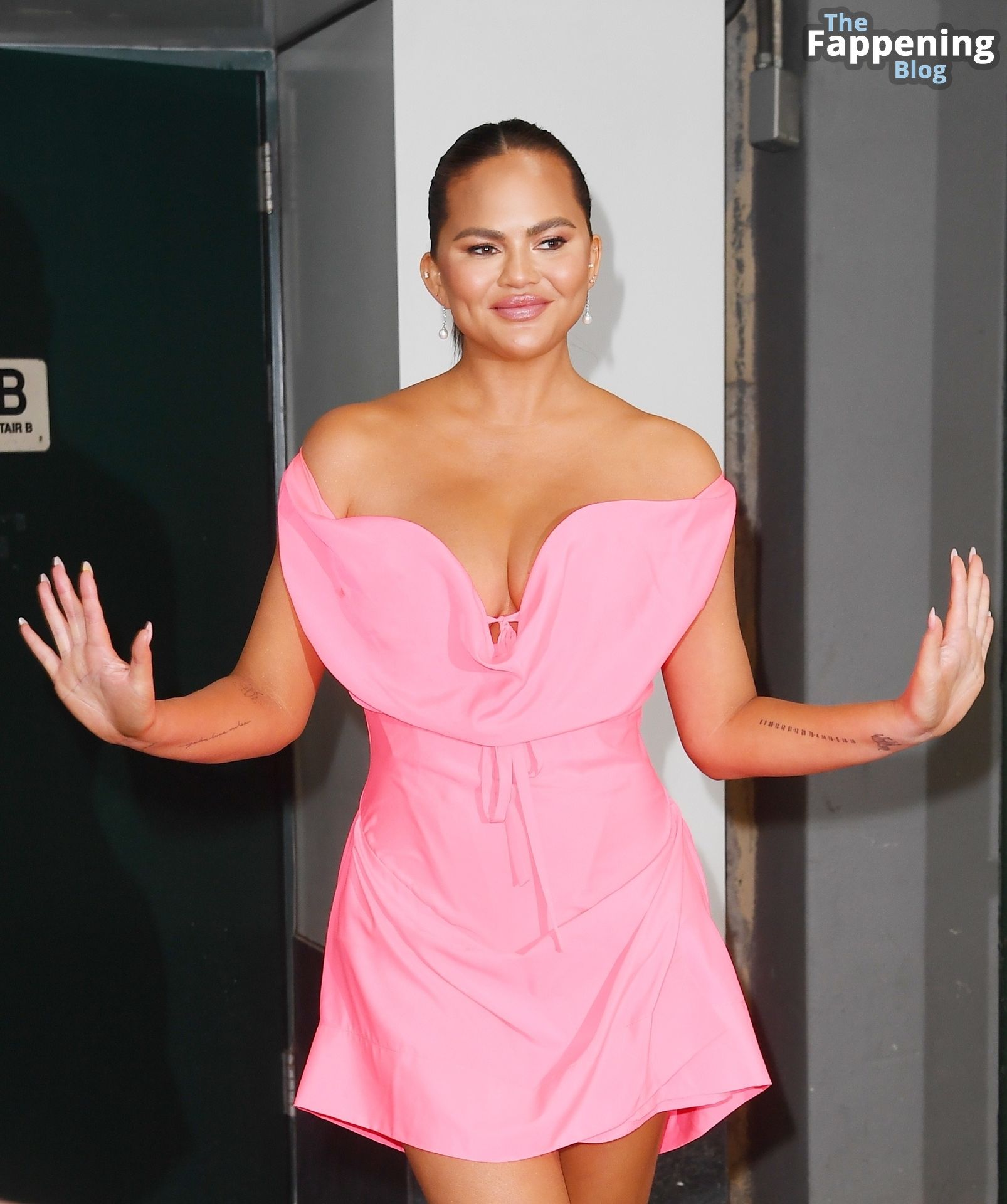 Chrissy Teigen Stuns in Pink as She Exits ‘Watch What Happens Live’ in NYC (57 Photos)
