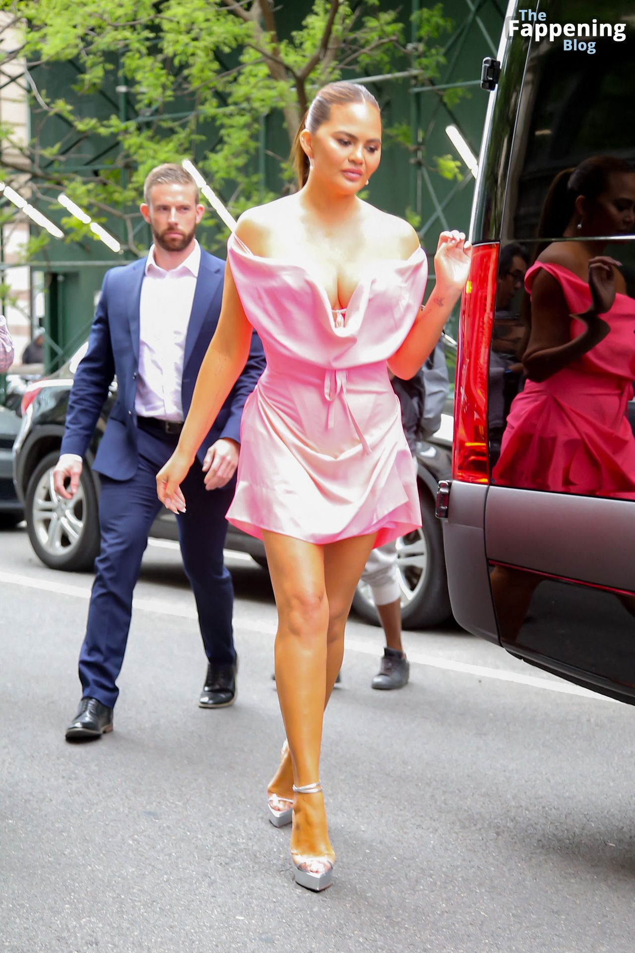 Chrissy Teigen Stuns in Pink as She Exits ‘Watch What Happens Live’ in NYC (57 Photos)