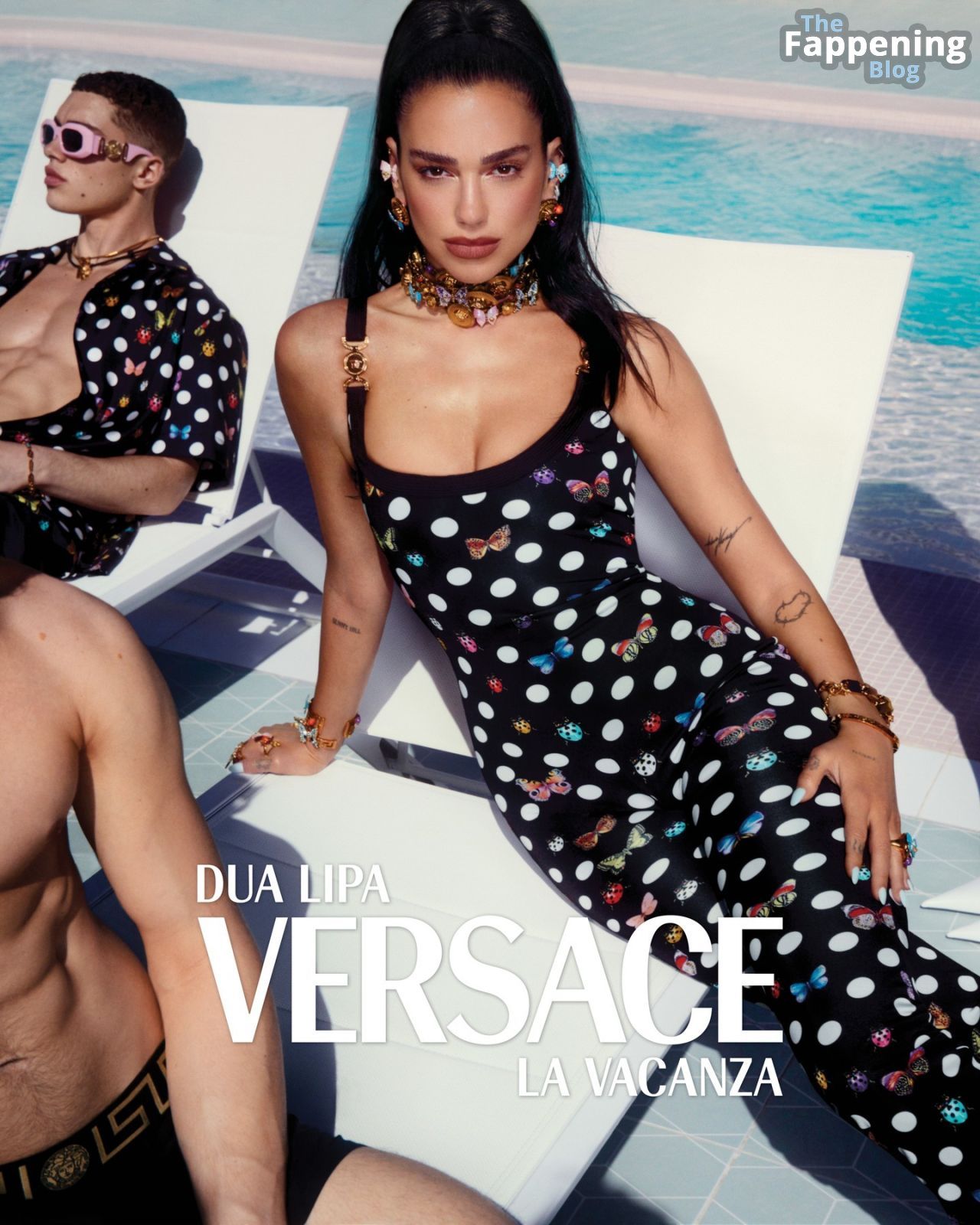 Dua Lipa Sexy – Versace ”La Vacanza” Collection (16 Photos)