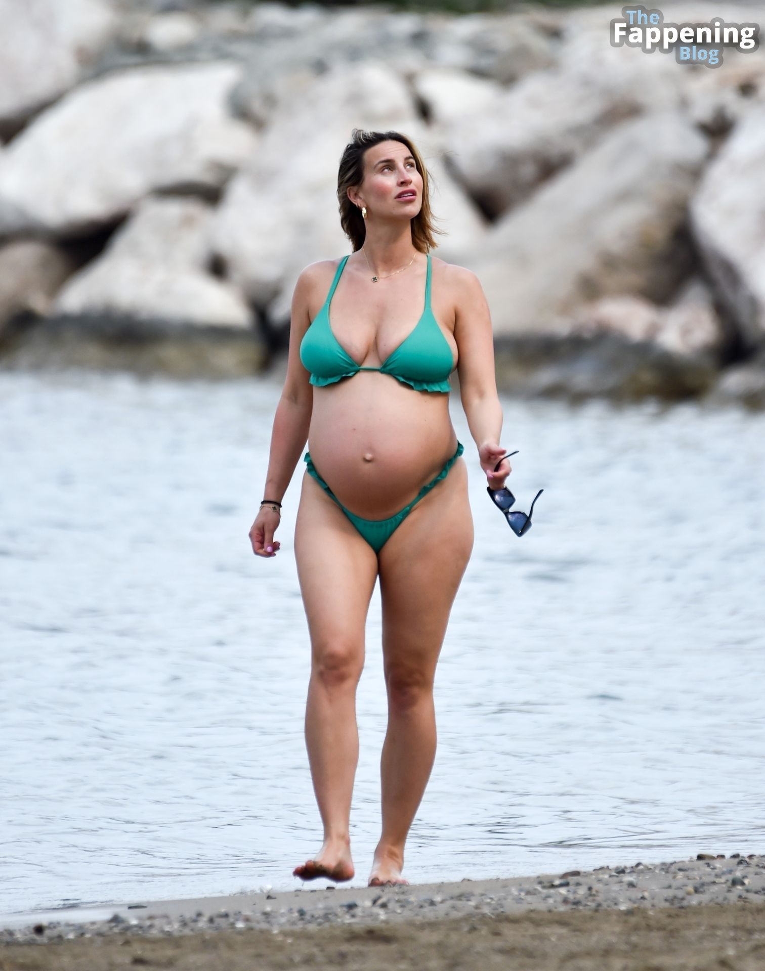 Ferne McCann Flaunts Her Blossoming Belly in a Green Bikini (41 Photos)