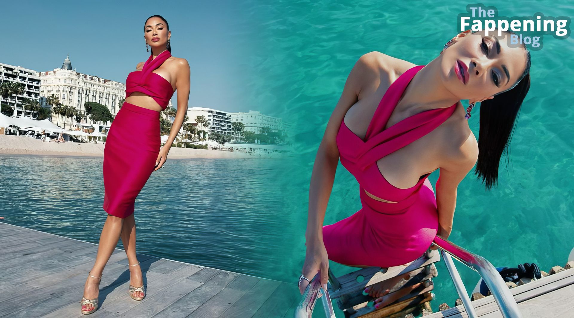 Nicole Scherzinger Flaunts Her Sexy Figure in a Pink Dress in Cannes (11 Photos)
