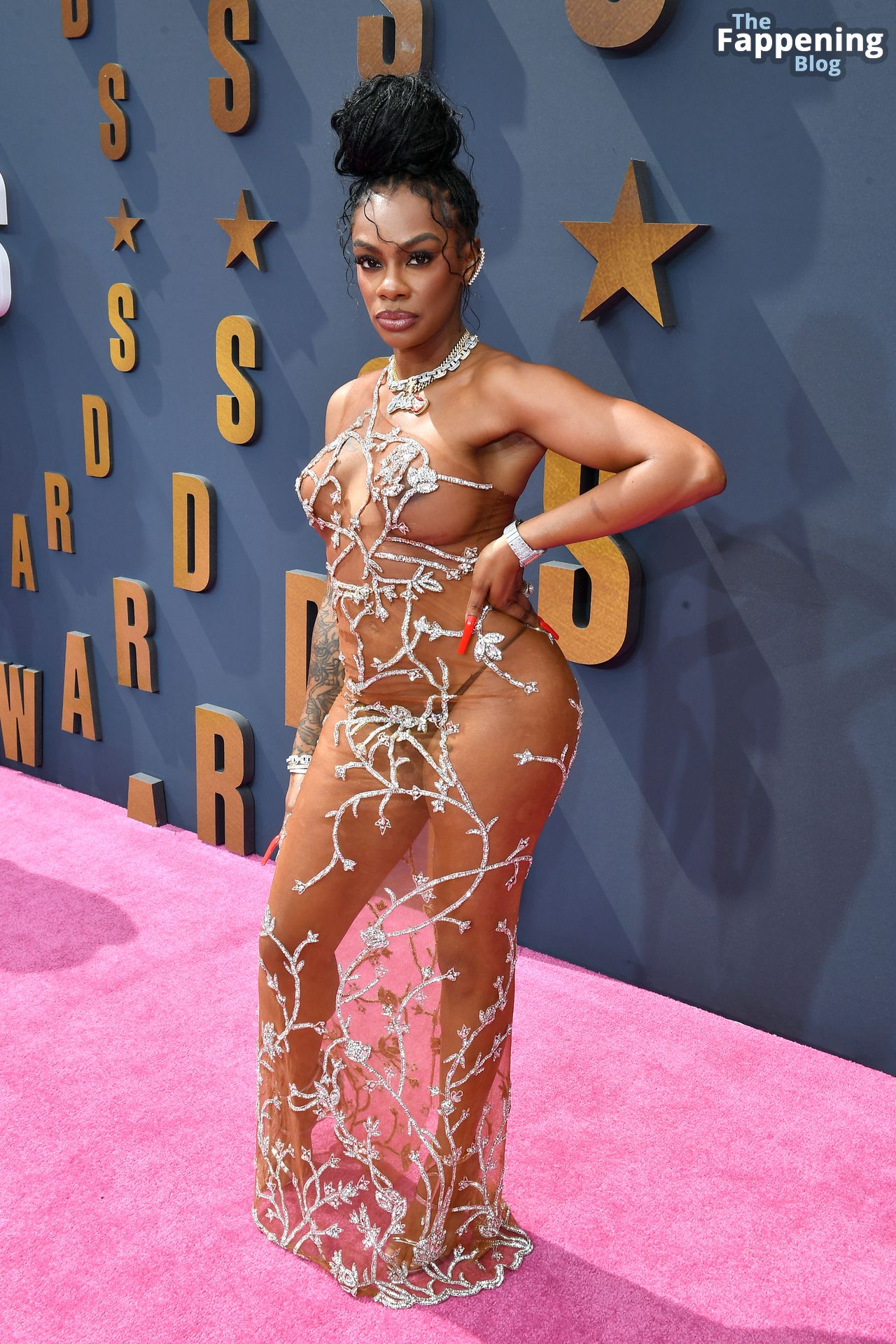 Jess Hilarious Flashes Her Nude Boobs at the 2023 BET Awards (5 Photos + Video)