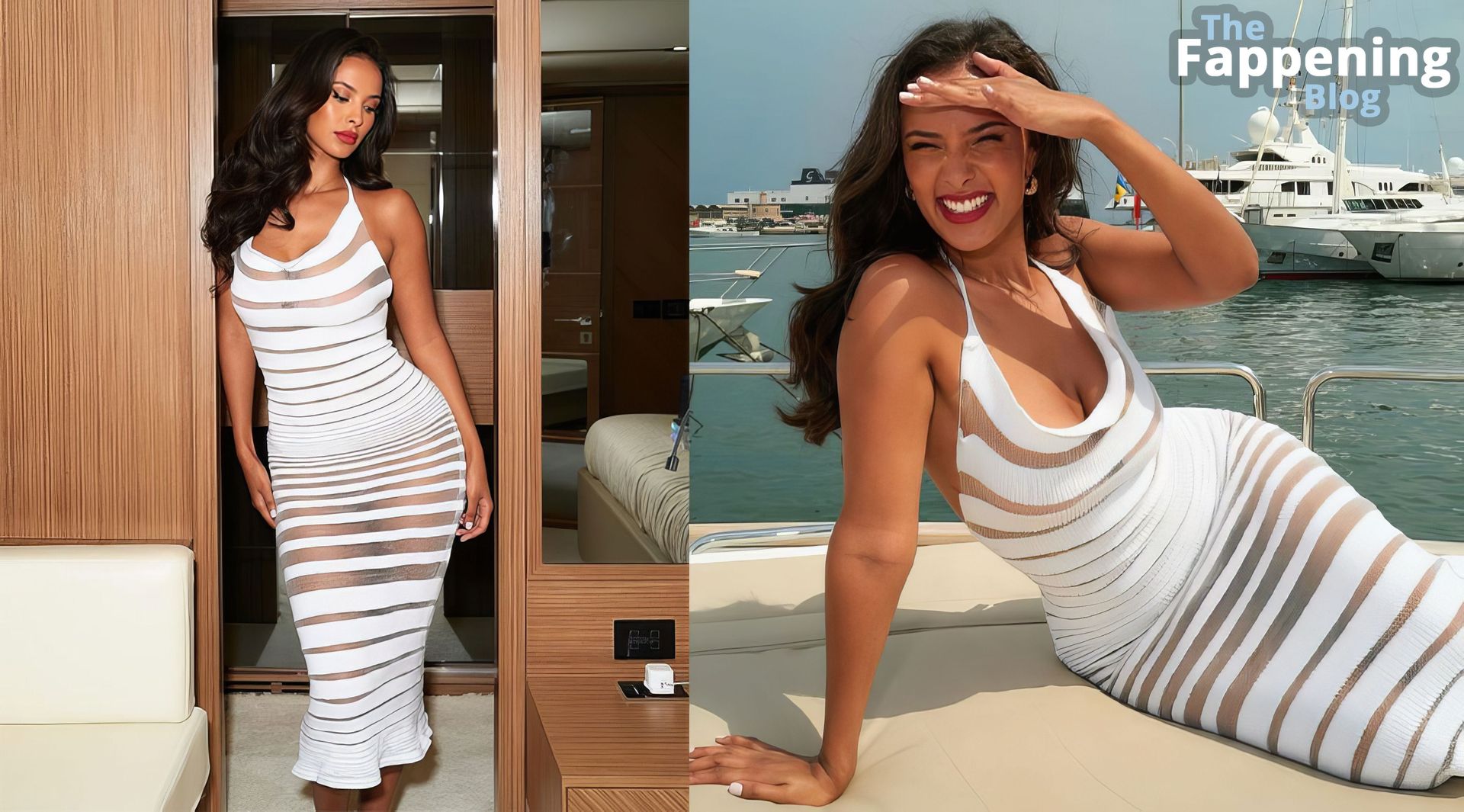 Maya Jama Shows Off Her Curves in a Sheer Dress (8 Photos)