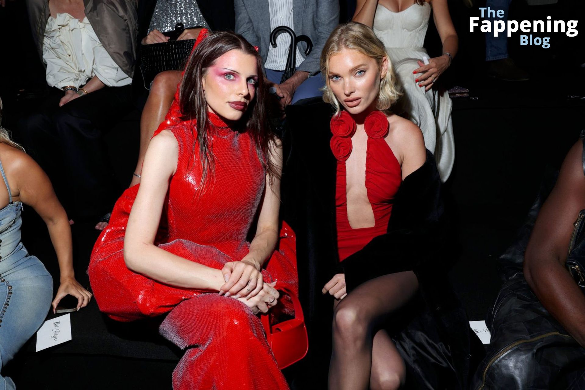 Elsa Hosk Displays Her Slender Figure in a Red Dress at the Fashion Show (38 Photos)