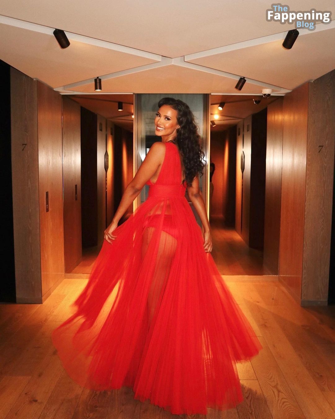 Maya Jama Flaunts Her Curves in a Red Dress (9 Photos)