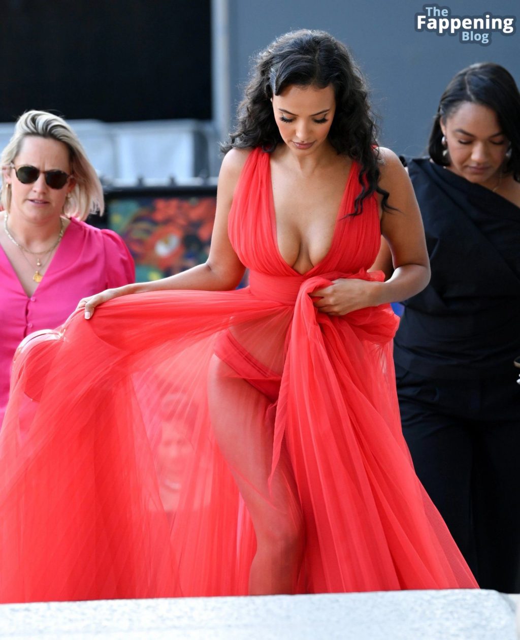 Maya Jama Flaunts Her Curves In A Red Dress Photos Thefappening