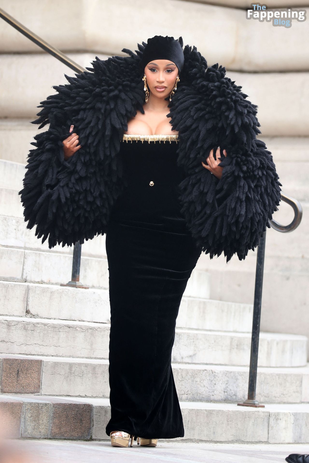 Cardi B Shows Off Her Sexy Boobs at the Schiaparelli Haute Couture Show (150 Photos)