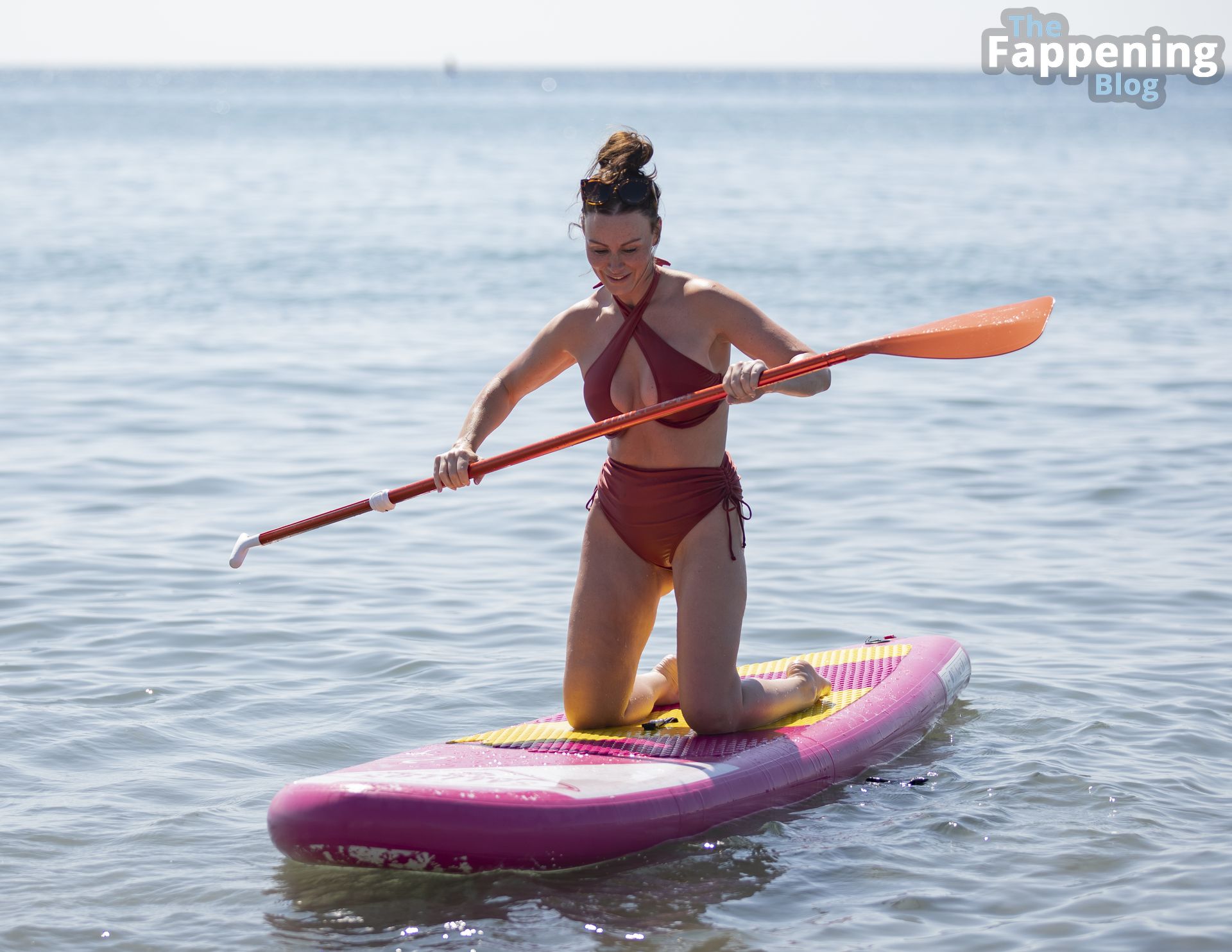 Chanelle Hayes Tries Her Hand at a Spot of Paddle Boarding While on Holiday in Spain (26 Photos)