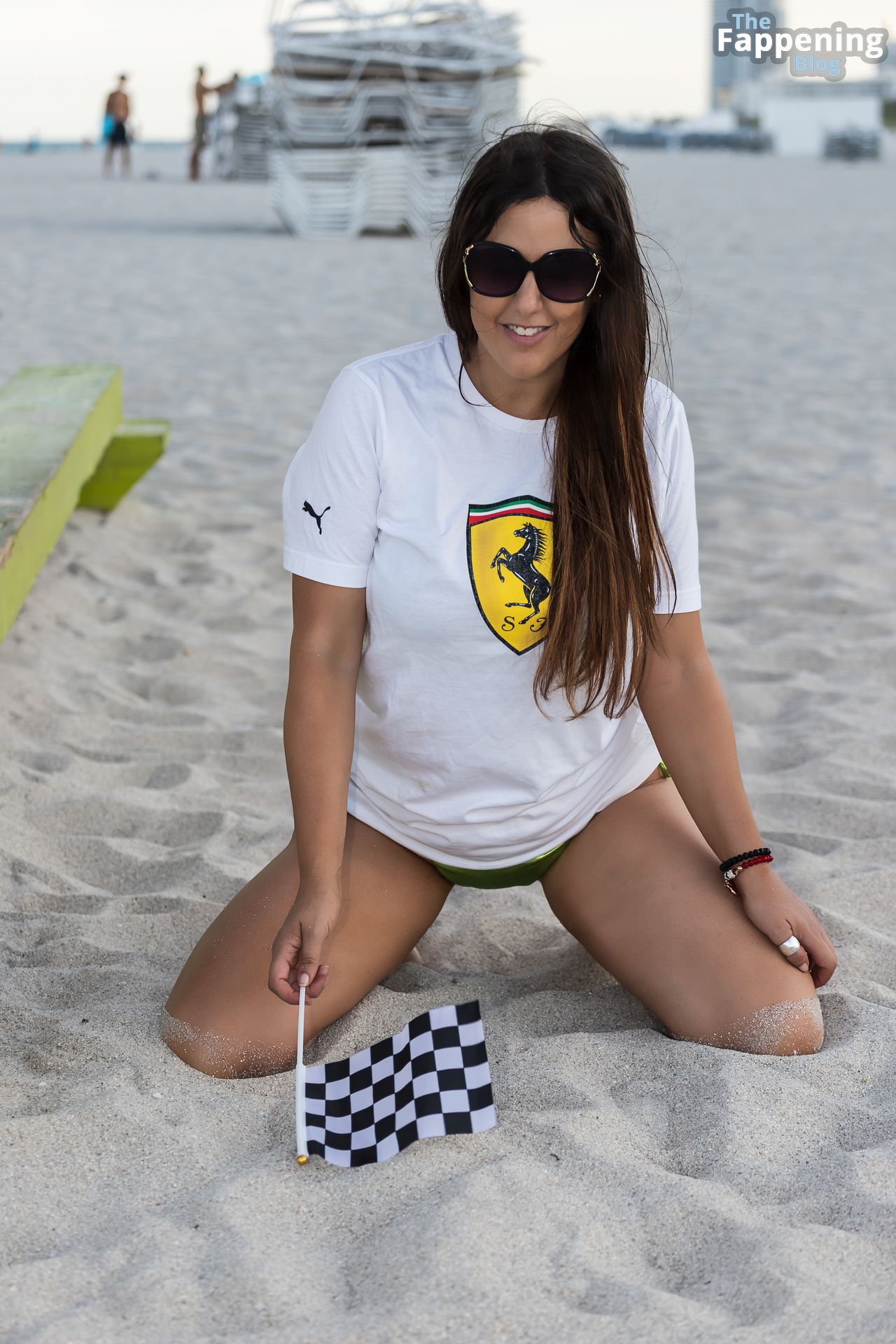 Claudia Romani Roots For Ferrari on the Beach in Miami (12 Photos)