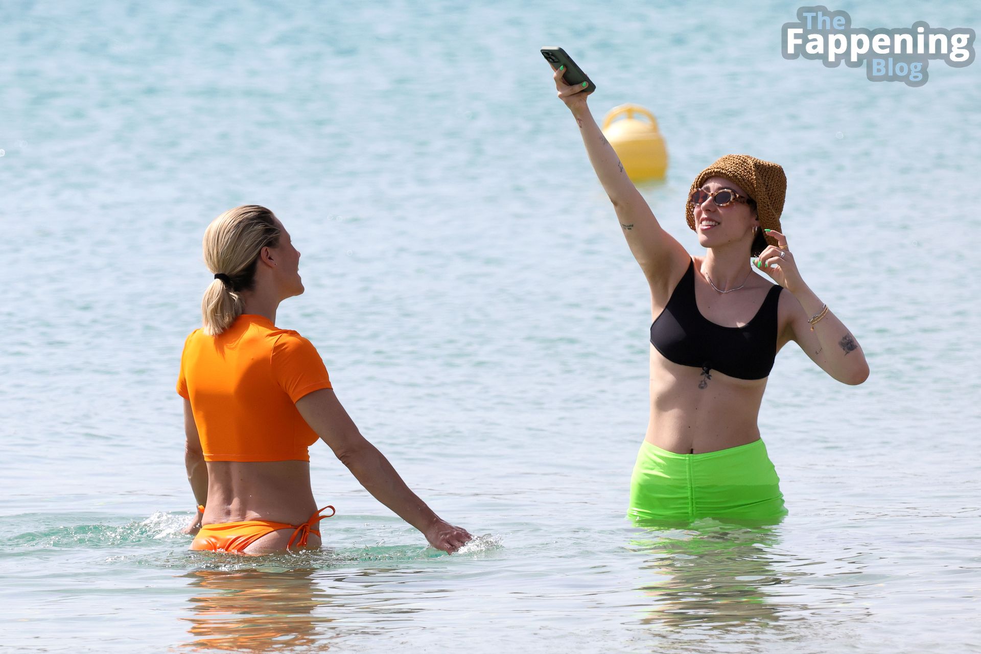 Michelle Hunziker Looks Hot in a See-Through Orange Top in Sardinia (57 Photos)