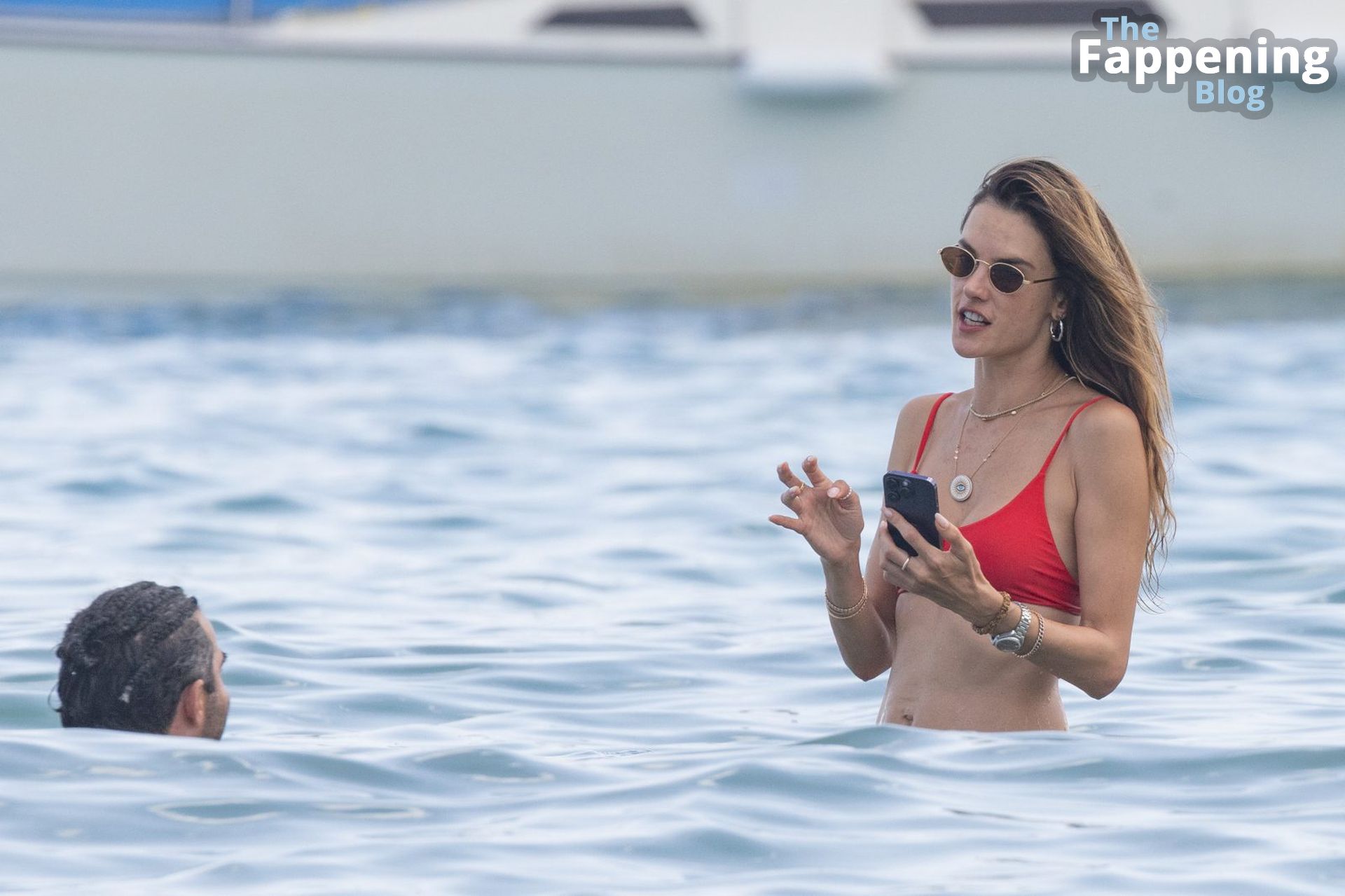 Alessandra Ambrosio Displays Her Sexy Figure in a a Red Bikini in Ibiza (24 Photos)
