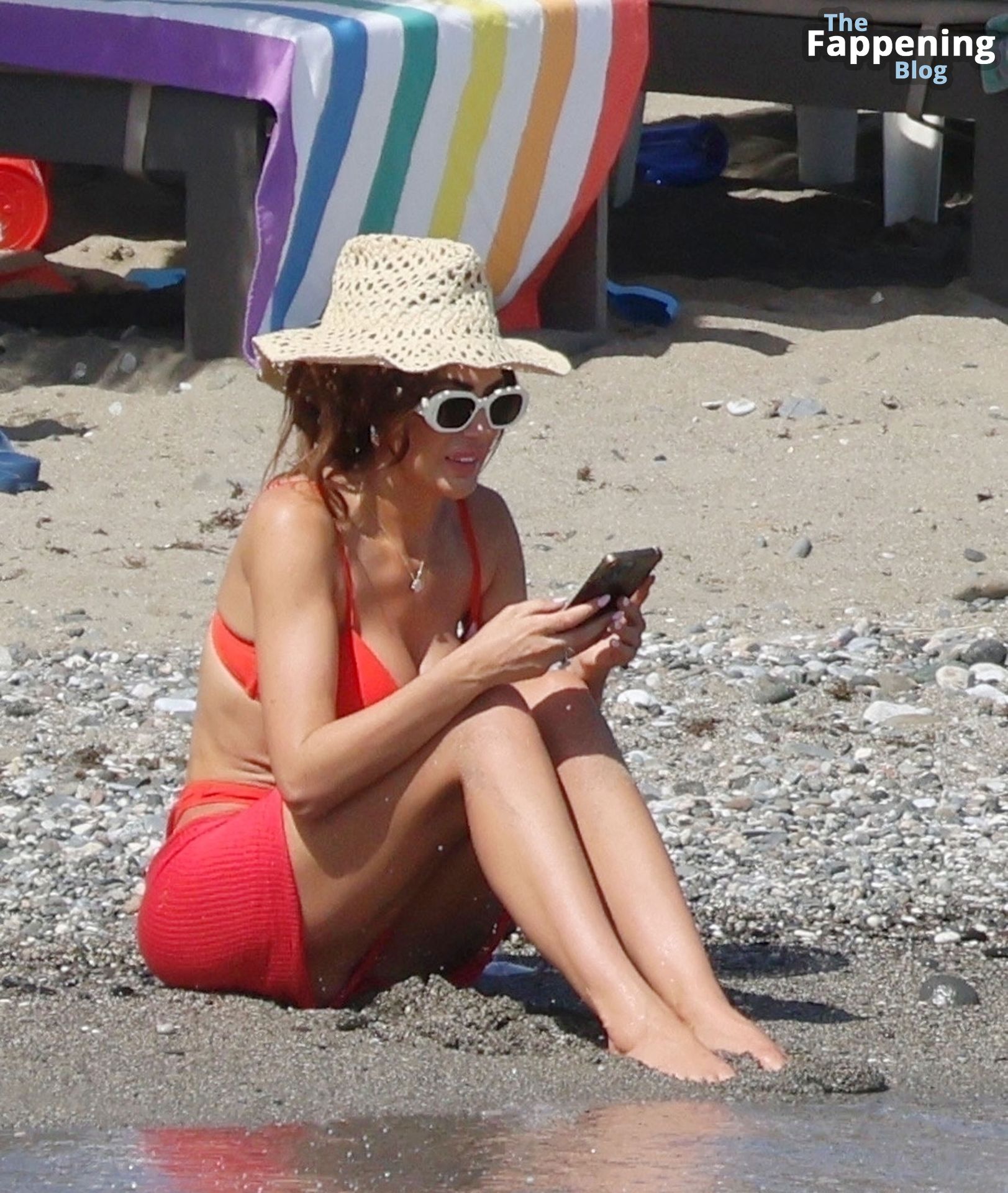 Chloe Ferry Looks Stunning in a Red Bikini on the Beach in Marbella (78 Photos)
