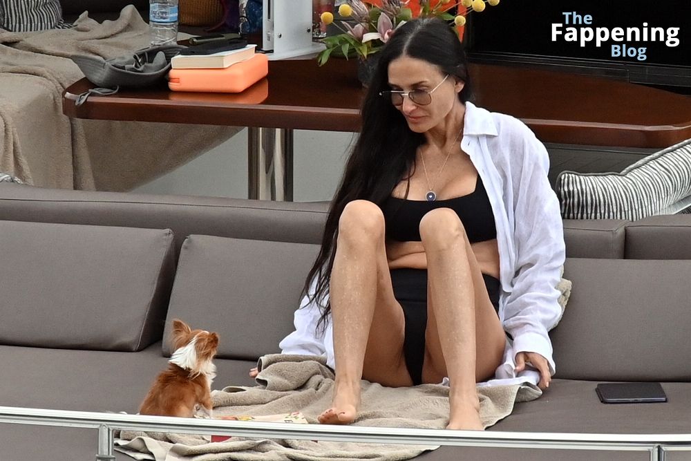 Demi Moore is Chic in a Black Swimsuit as She Continues Her Greek Vacation (47 Photos)