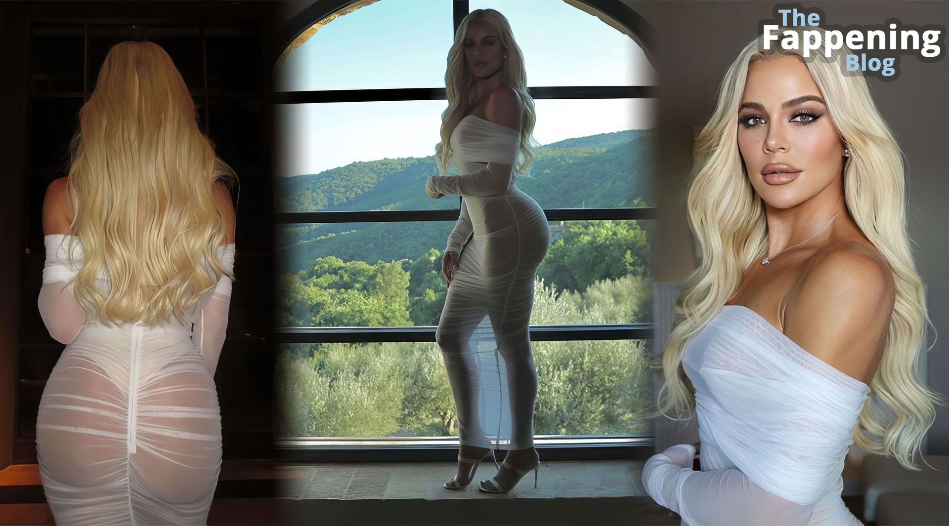 Khloe Kardashian Flaunts Her Curves in a White Dress (6 Photos)