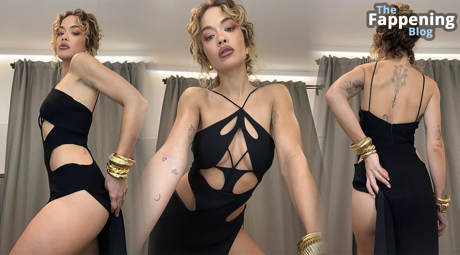 Rita Ora Flaunts Her Figure in a Sexy Black Dress (9 Photos)