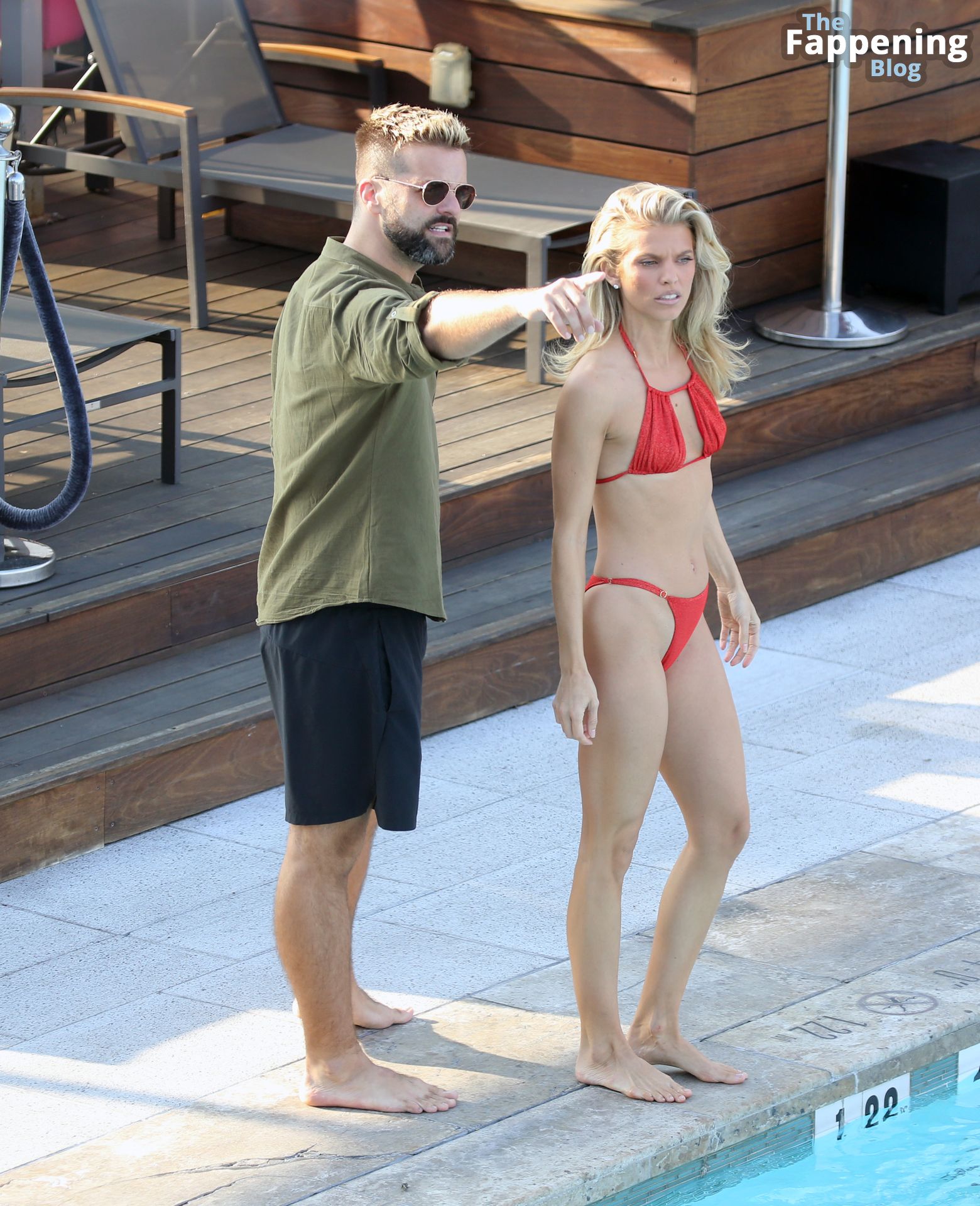 AnnaLynne McCord is Spotted Rocking a Red Bikini at a Hotel Pool in LA (53 Photos)
