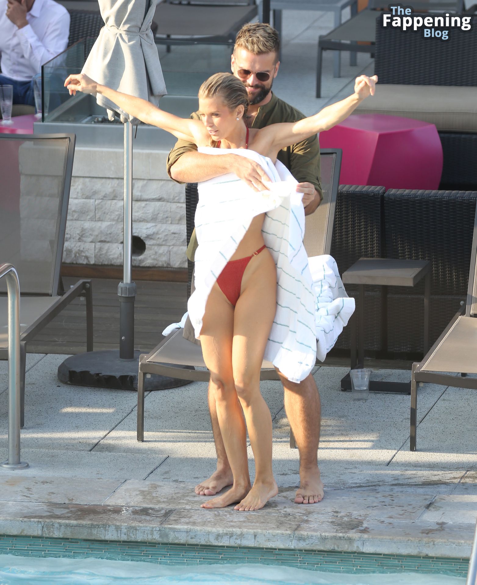 AnnaLynne McCord is Spotted Rocking a Red Bikini at a Hotel Pool in LA (53 Photos)