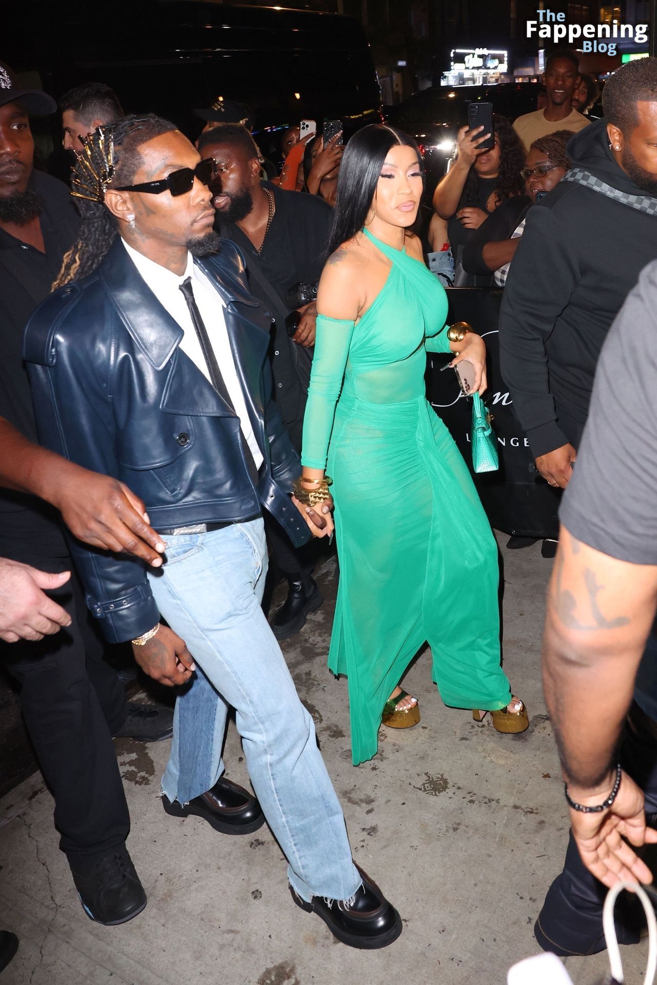 Cardi B Looks Hot in a See-Through Green Dress (24 Photos)