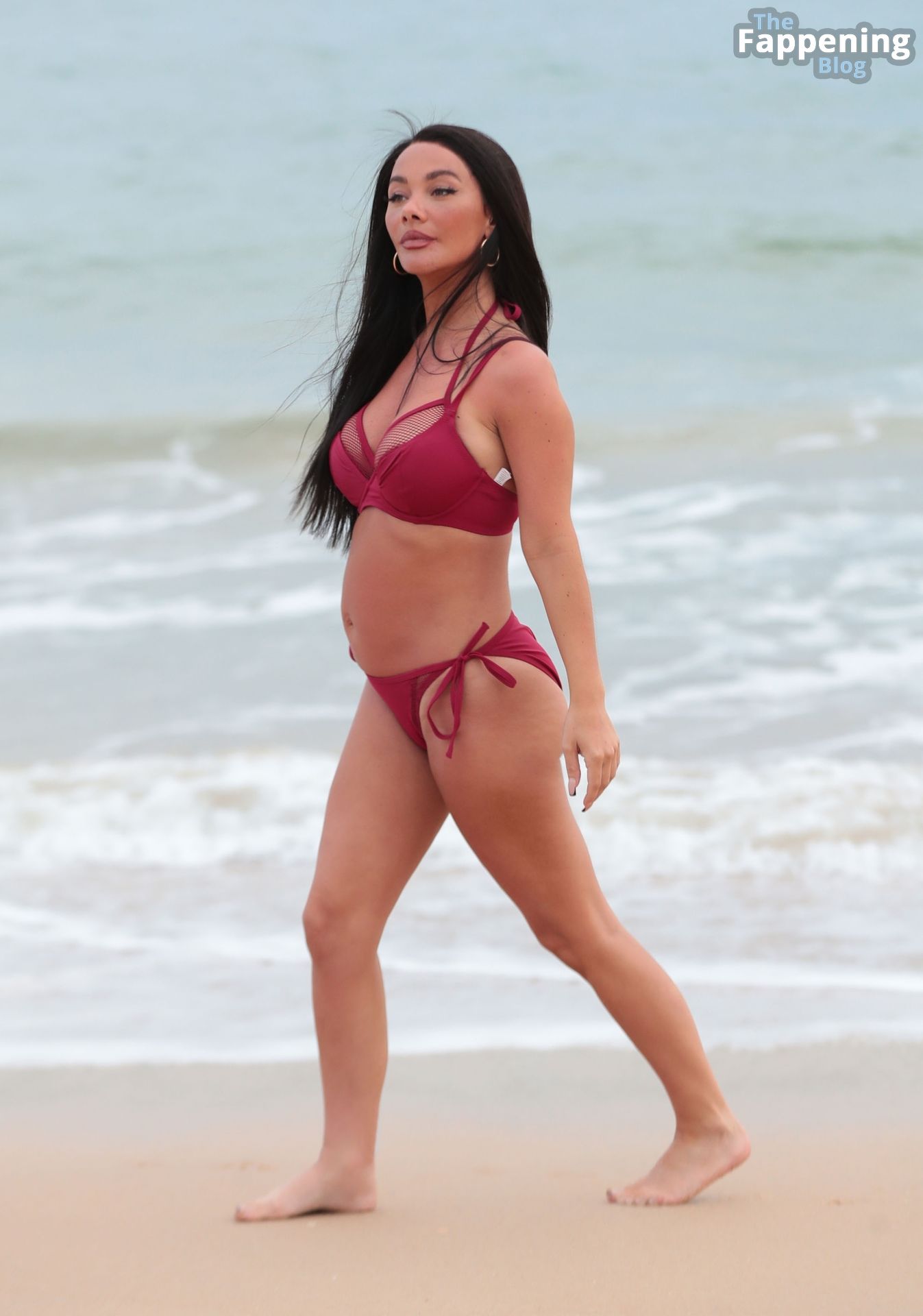 Chelsee Healey Shows Off Her Baby Bump in a Red Bikini at the Beach on Holiday in Portugal (15 Photos)