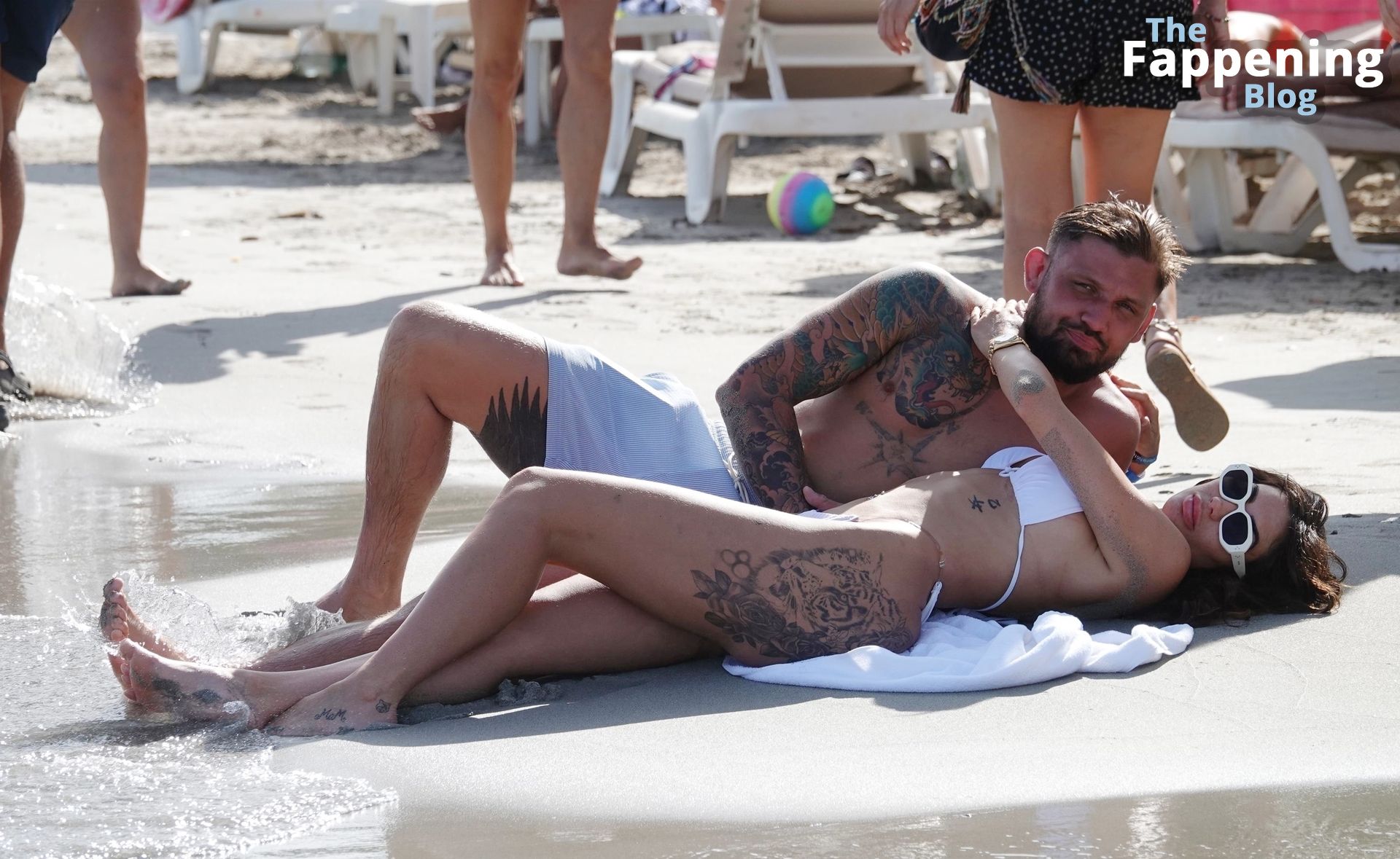 Chloe Ferry Looks Great in a White Bikini on the Beach in Spain (18 Photos)