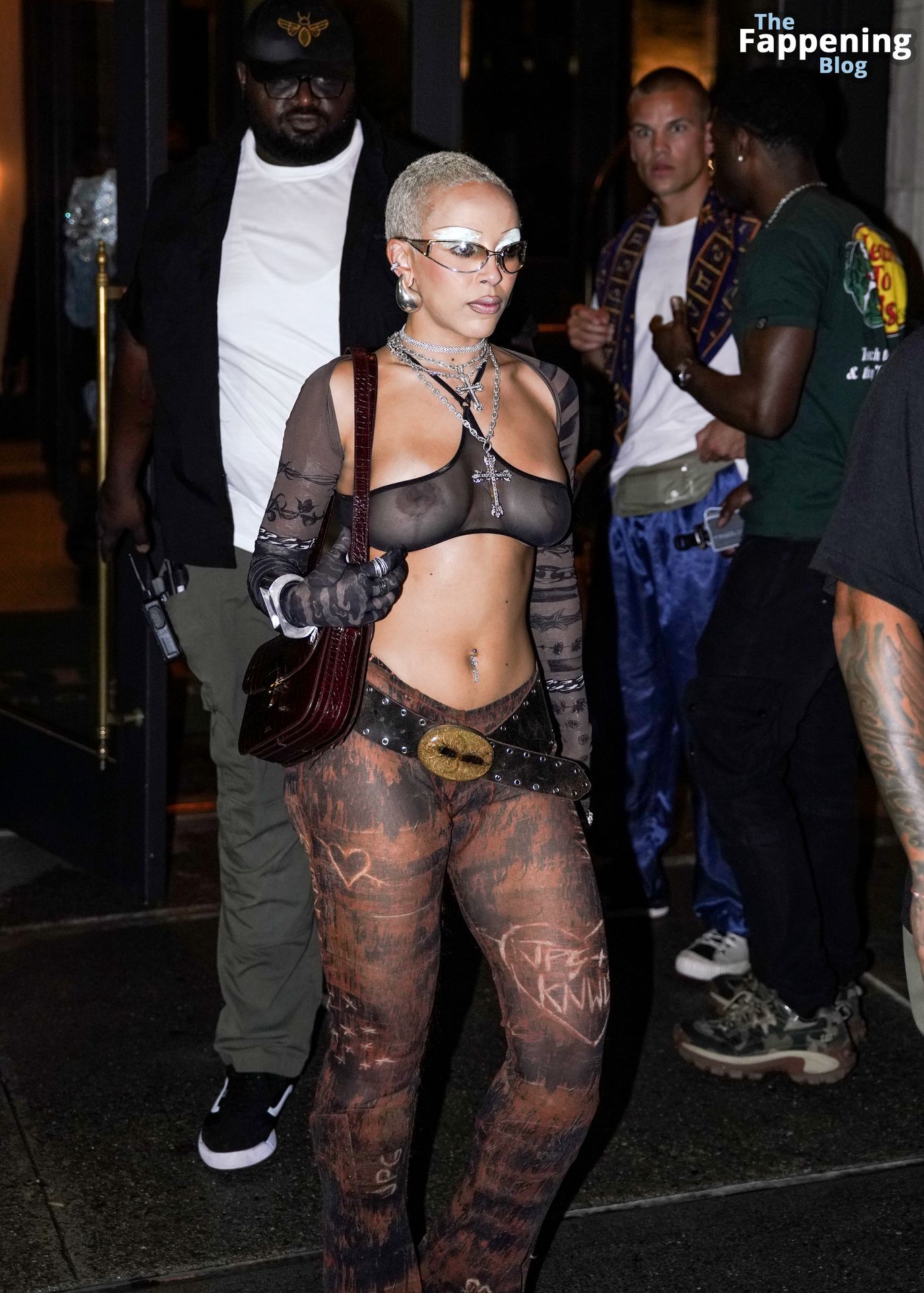 Doja Cat Shows Off Her Nude Tits  Leaving The Ned in NY (11 Photos)