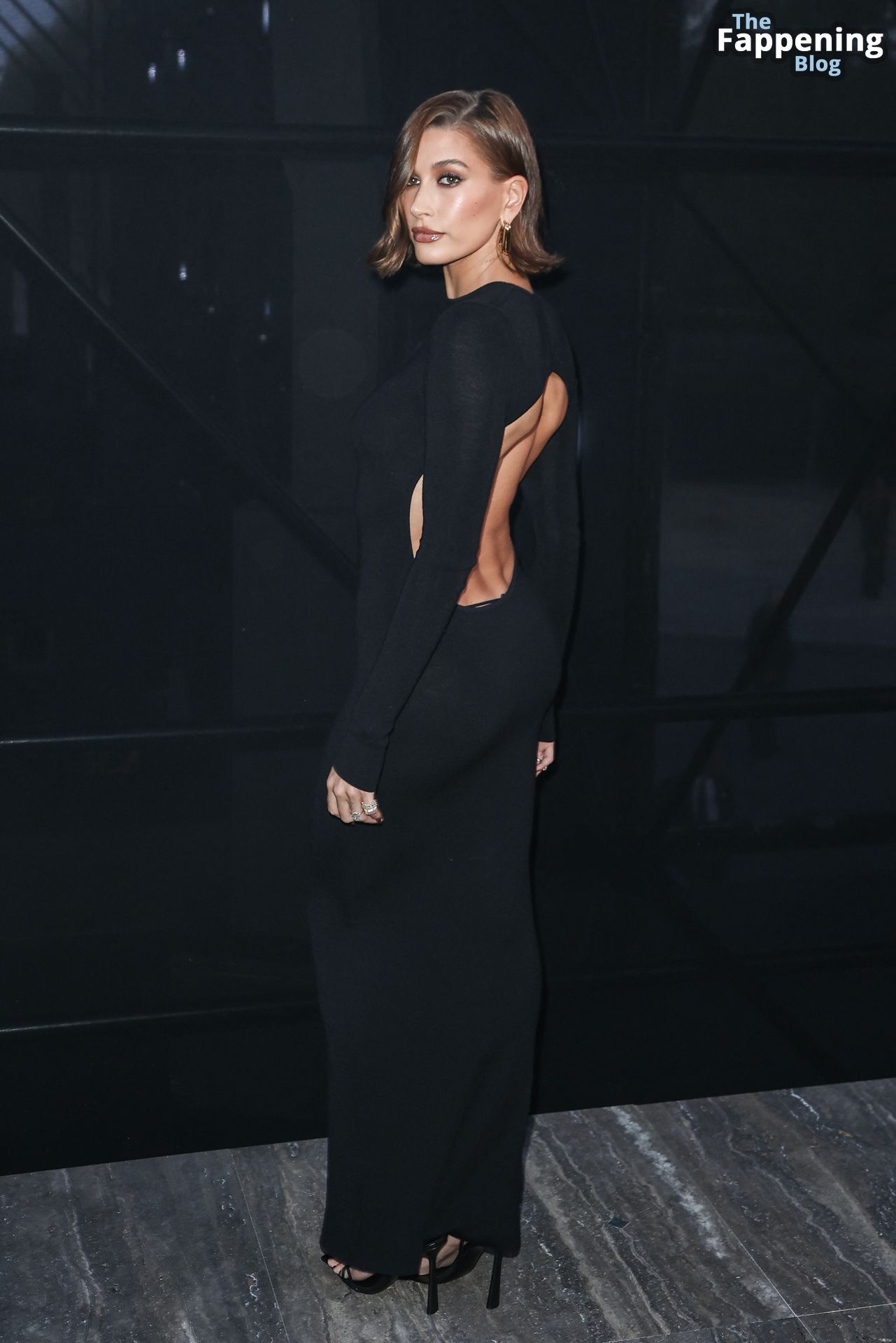 Hailey Baldwin Looks Hot in a Tight Black Dress at the Saint Laurent Show in Paris (84 Photos)