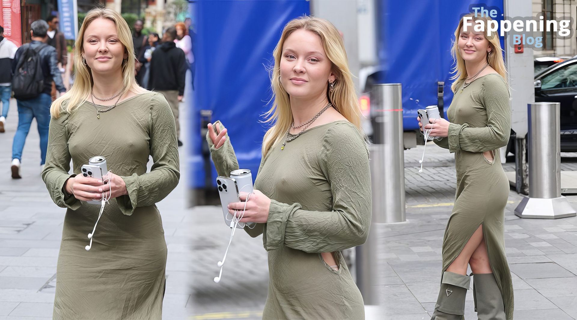 Zara Larsson Goes Braless in a Tight Green Dress Stepping Out at Capital Radio (12 Photos)