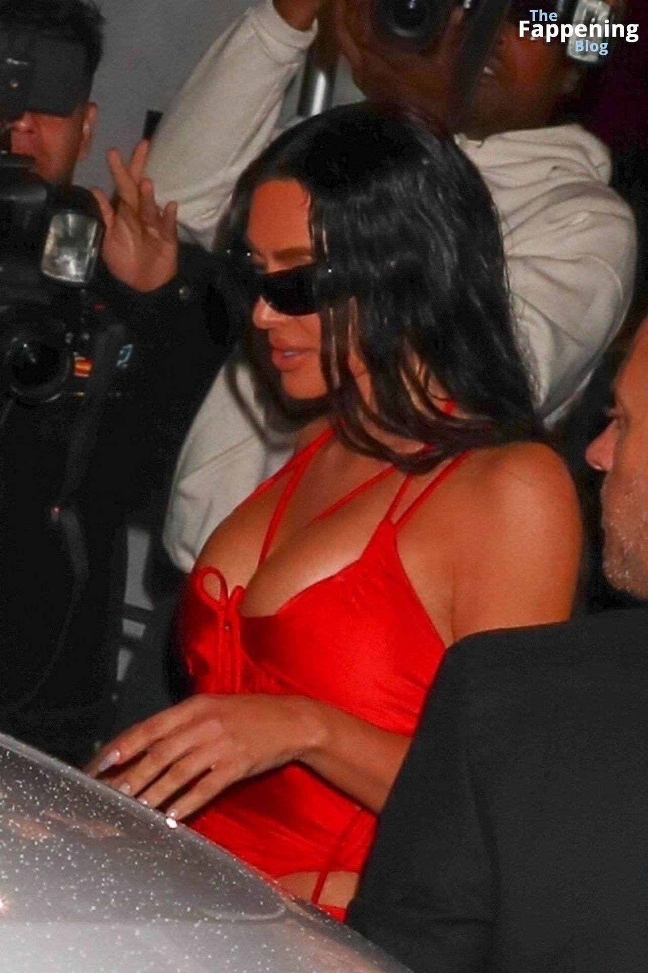 Kim Kardashian Displays Her Sexy Boobs in a Red Dress at Funke in Beverly Hills (142 Photos)
