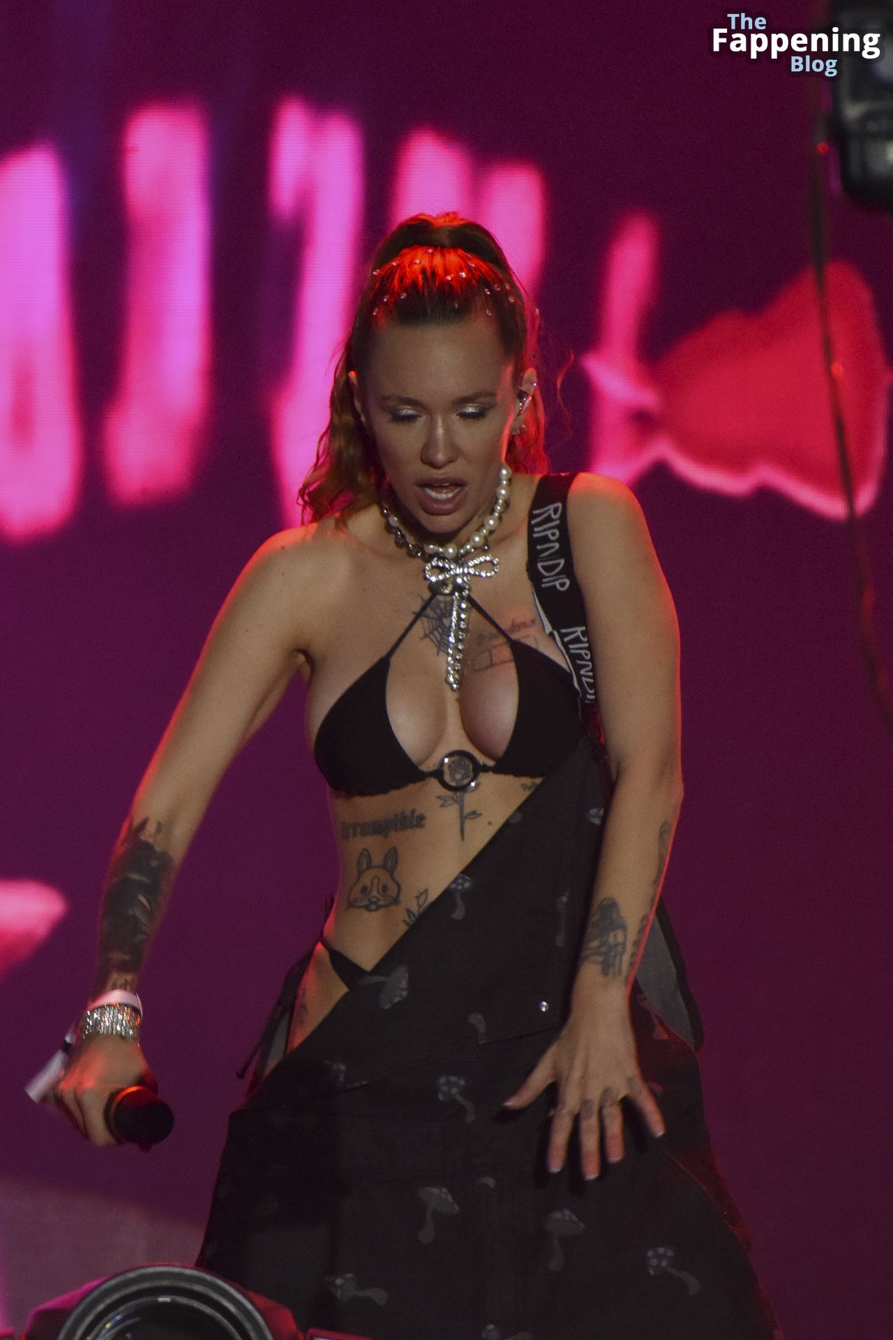 La Joaqui Flaunts Her Sexy Tits on Stage at the Coca Cola Flow Fest (11 Photos)
