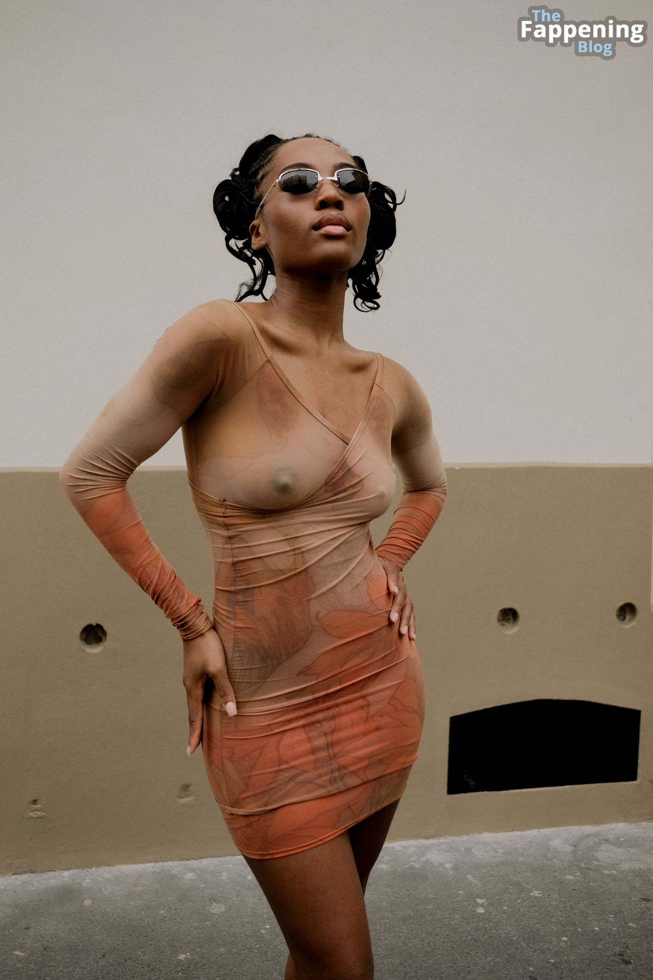 Quenlin Blackwell Shows Off Her Nude Tits at the Marni Fashion Show in Paris (3 Photos)